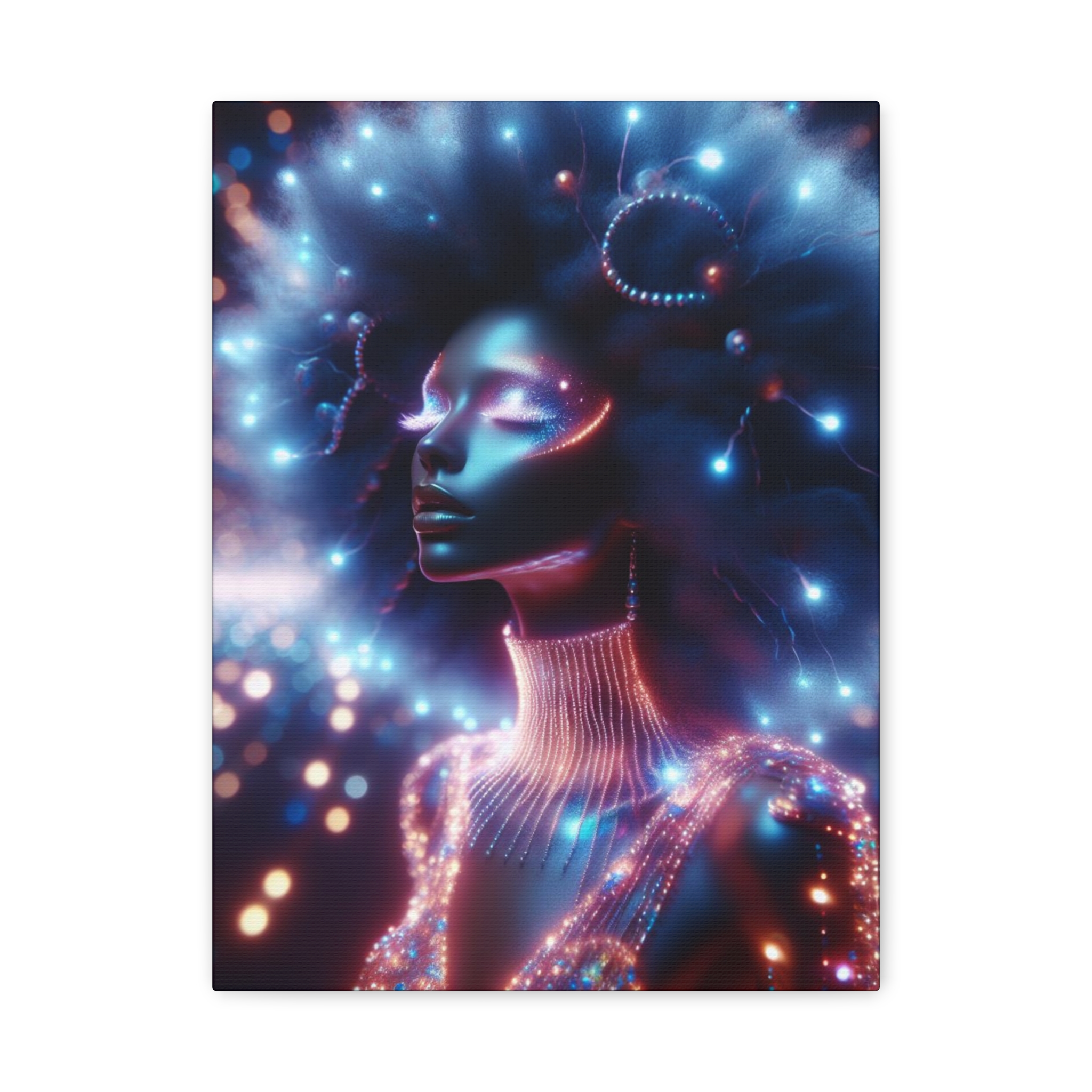 Galatica Futuristic Neon Muse Matte Canvas Print - Image 13
