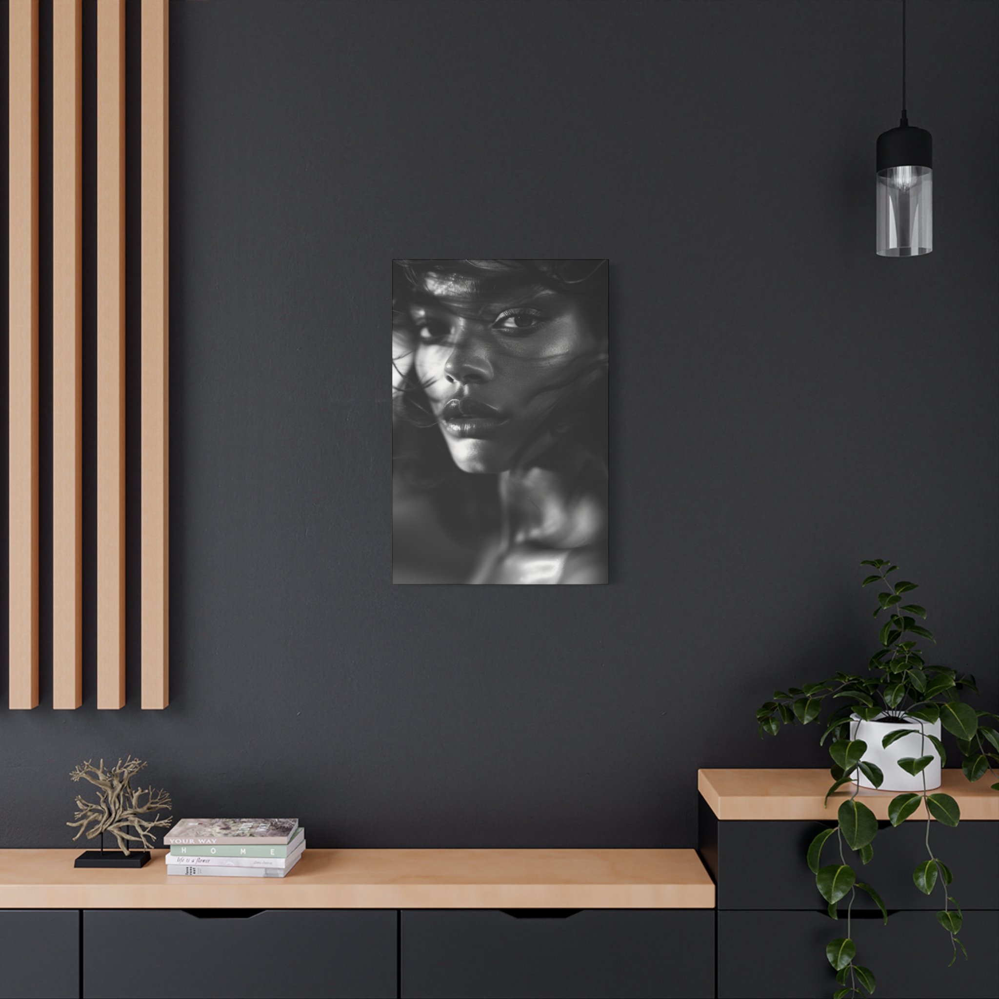 Profound Intensity Black & White Portrait Matte Canvas Print — Wall Art - Image 16