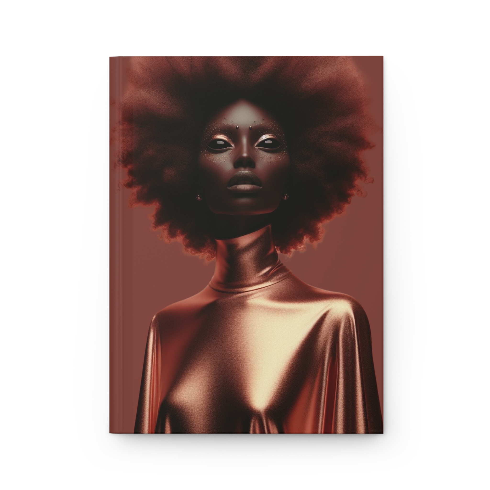 Bronzed Afrocents Goddess Portrait Hardcover Journal — Notebook