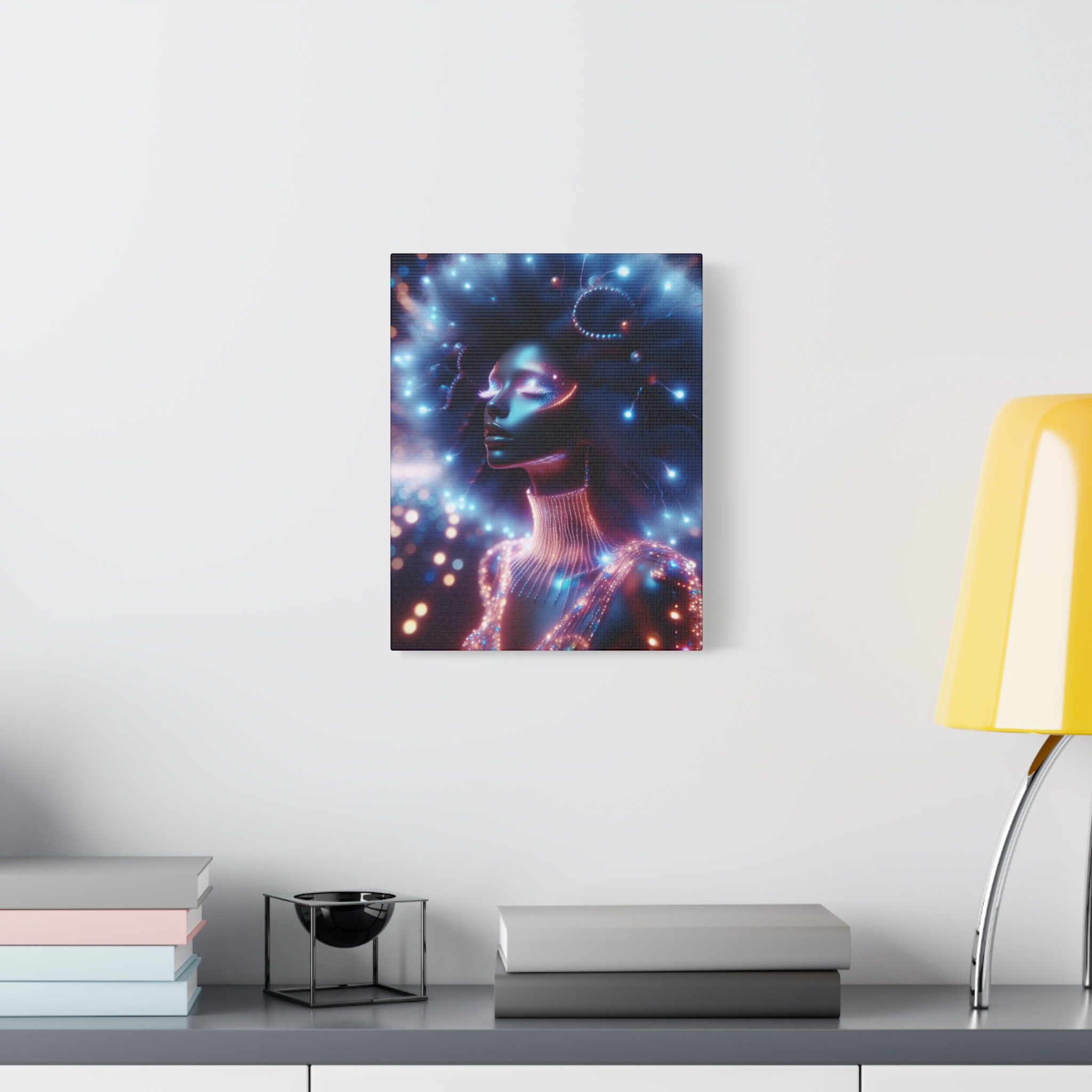 Galatica Futuristic Neon Muse Matte Canvas Print - Image 11