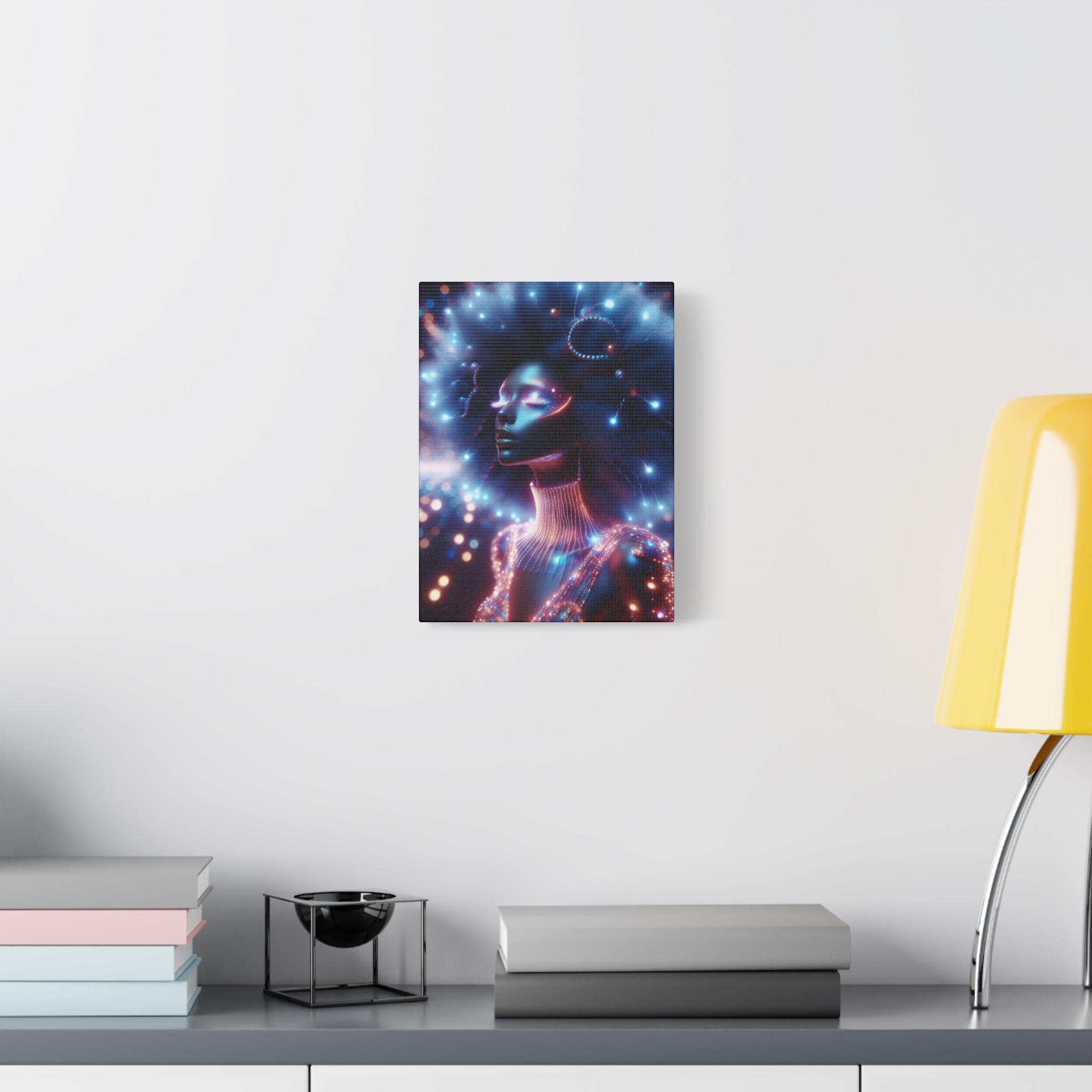 Galatica Futuristic Neon Muse Matte Canvas Print - Image 7