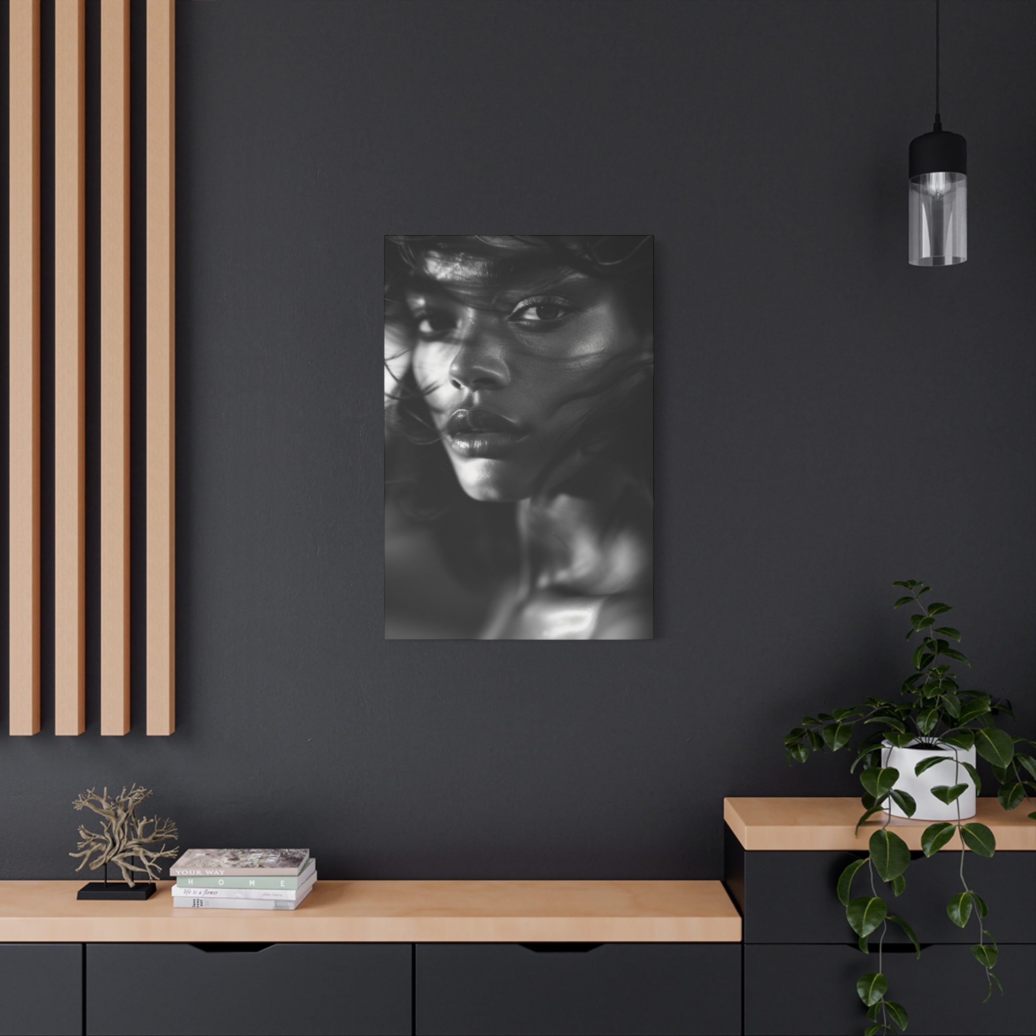 Profound Intensity Black & White Portrait Matte Canvas Print — Wall Art - Image 28
