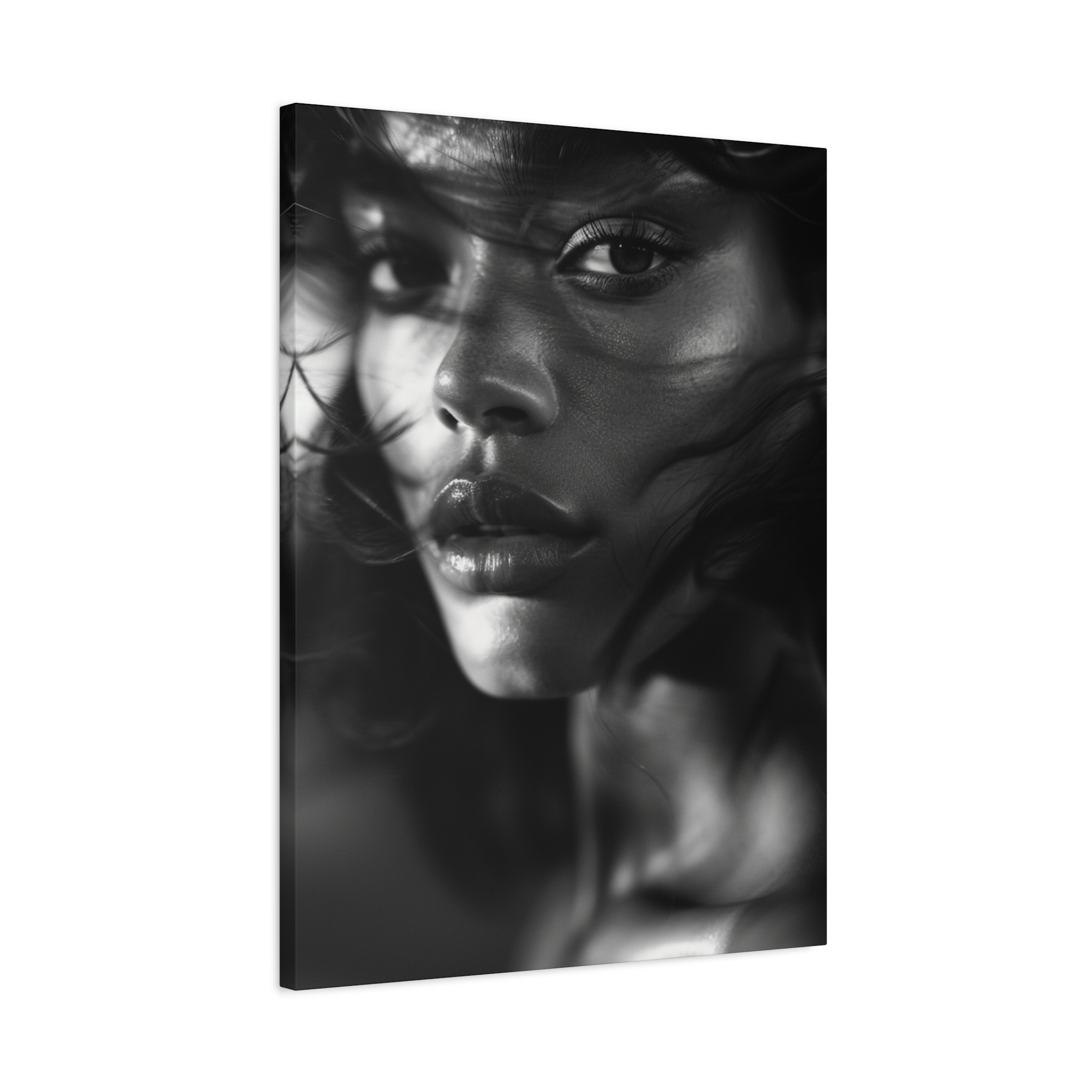 Profound Intensity Black & White Portrait Matte Canvas Print — Wall Art - Image 22