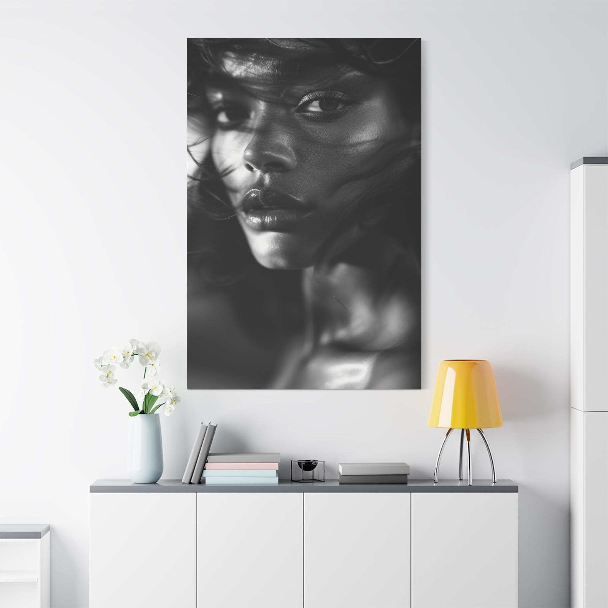 Profound Intensity Black & White Portrait Matte Canvas Print — Wall Art - Image 43
