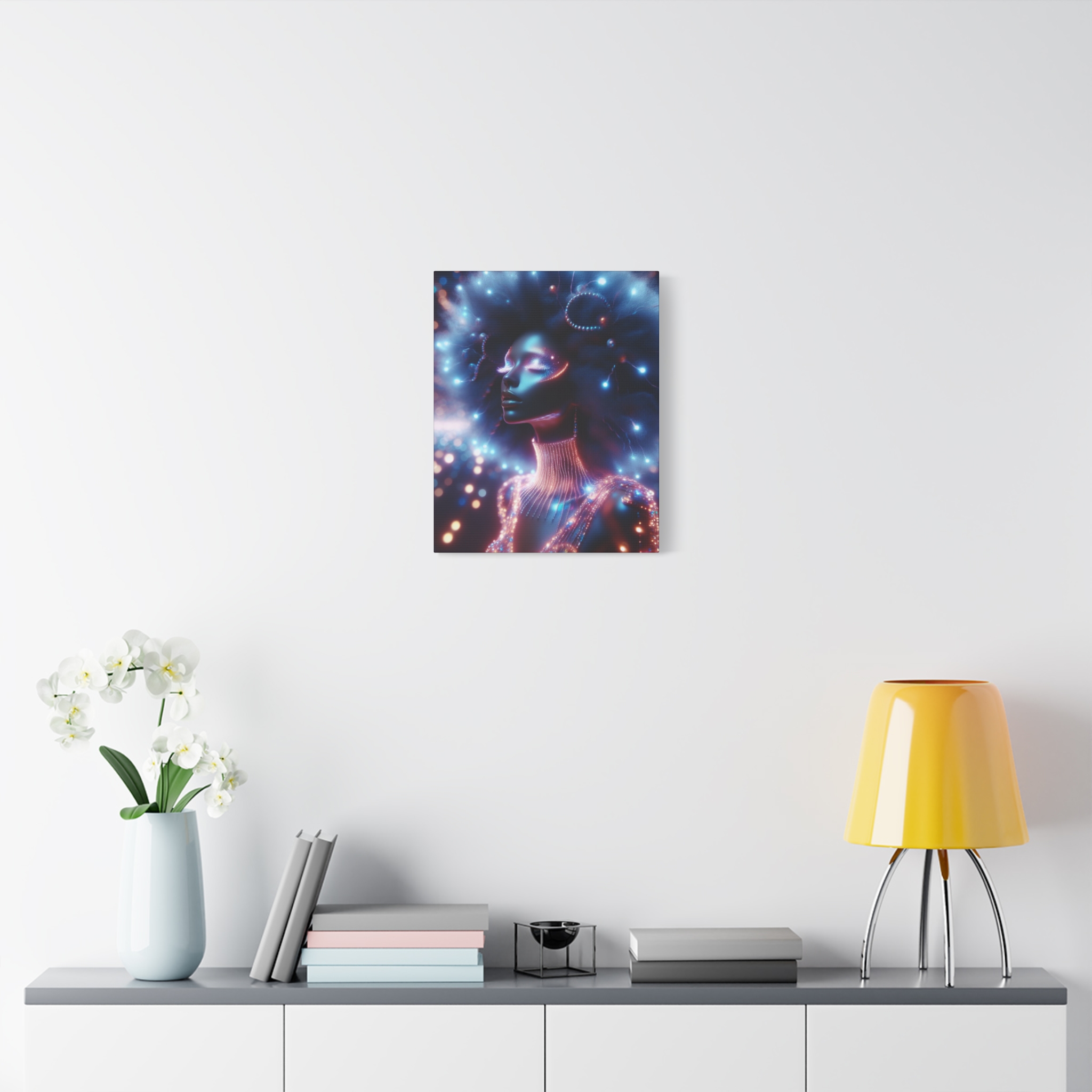 Galatica Futuristic Neon Muse Matte Canvas Print - Image 19