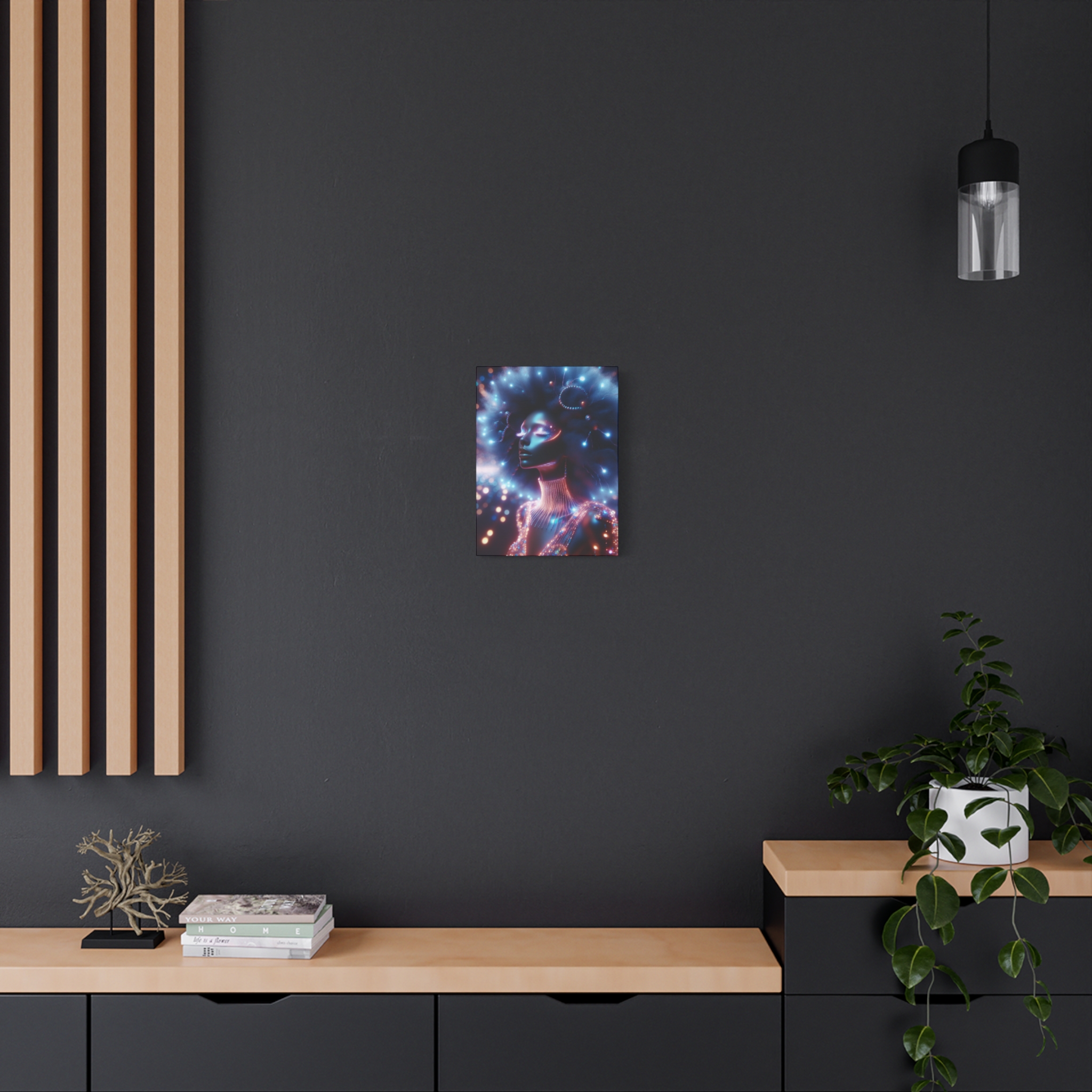 Galatica Futuristic Neon Muse Matte Canvas Print - Image 16