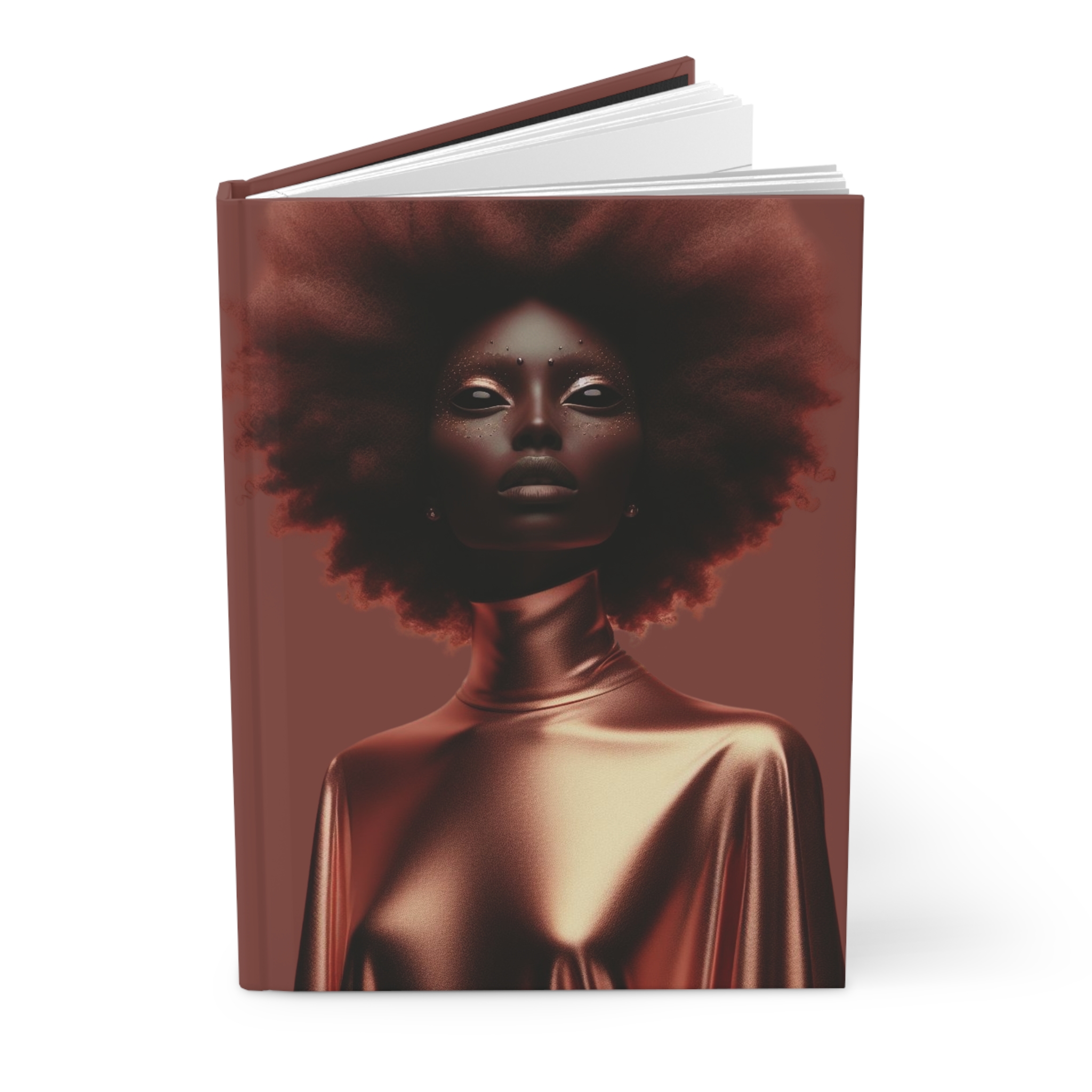 Bronzed Afrocents Goddess Portrait Hardcover Journal — Notebook - Image 3