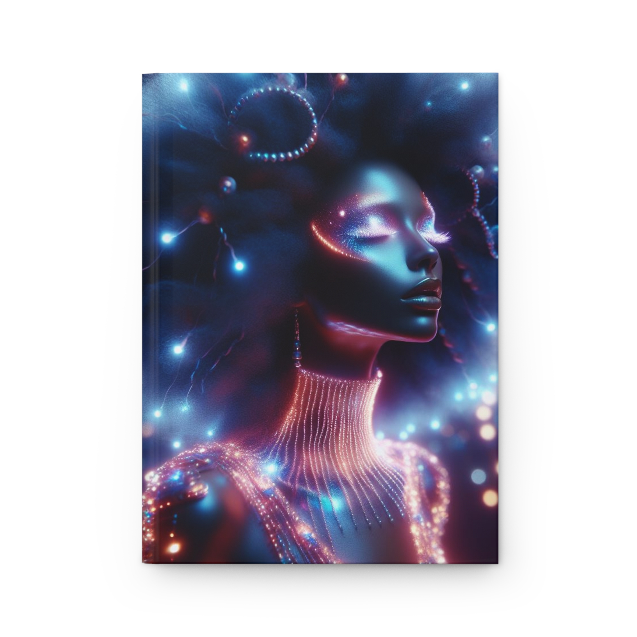 Galatica Futuristic Neon Muse Hardcover Journal — Art Notebook
