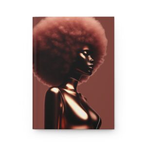 Bronzed Afro Goddess Portrait Hardcover Journal — Notebook