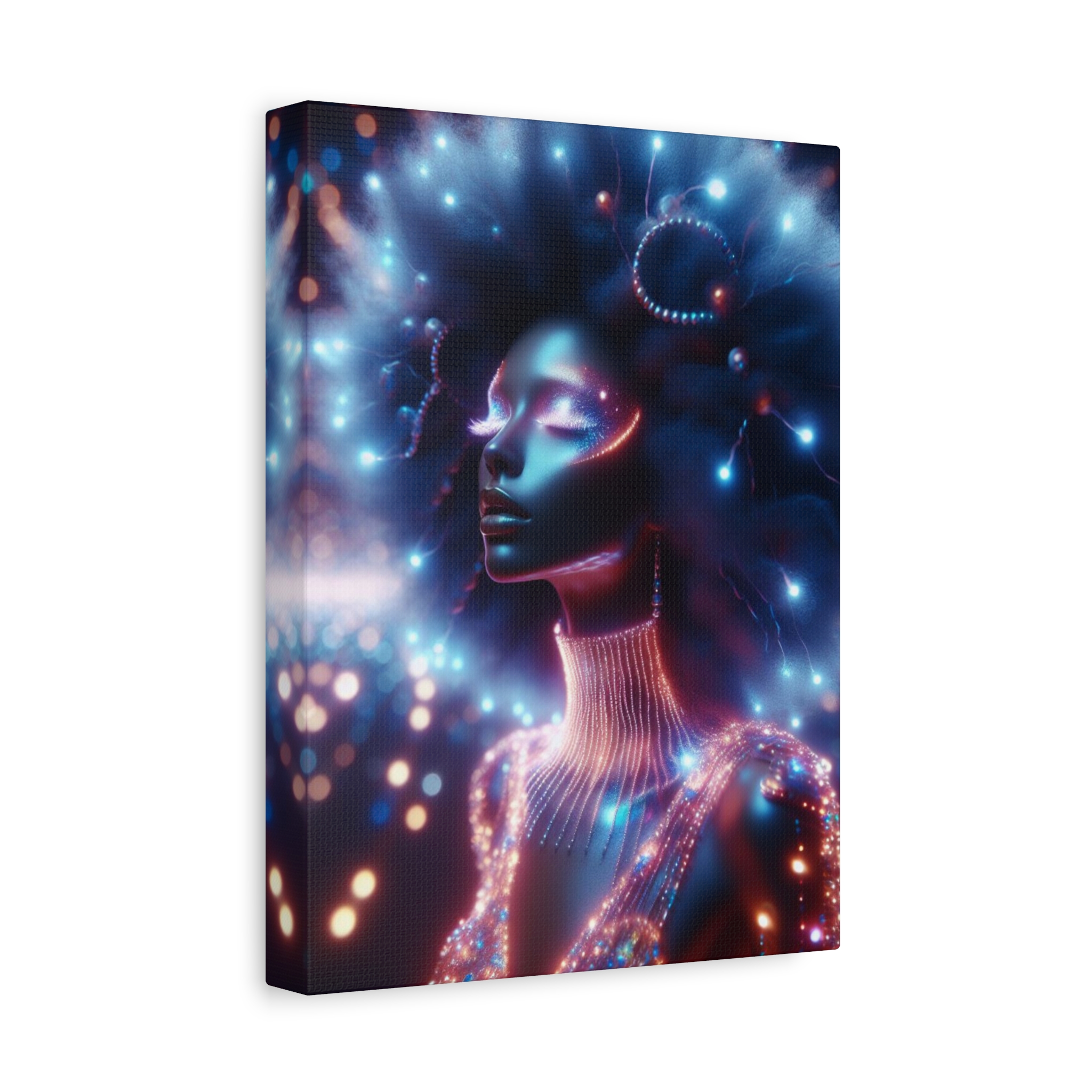 Galatica Futuristic Neon Muse Matte Canvas Print - Image 6