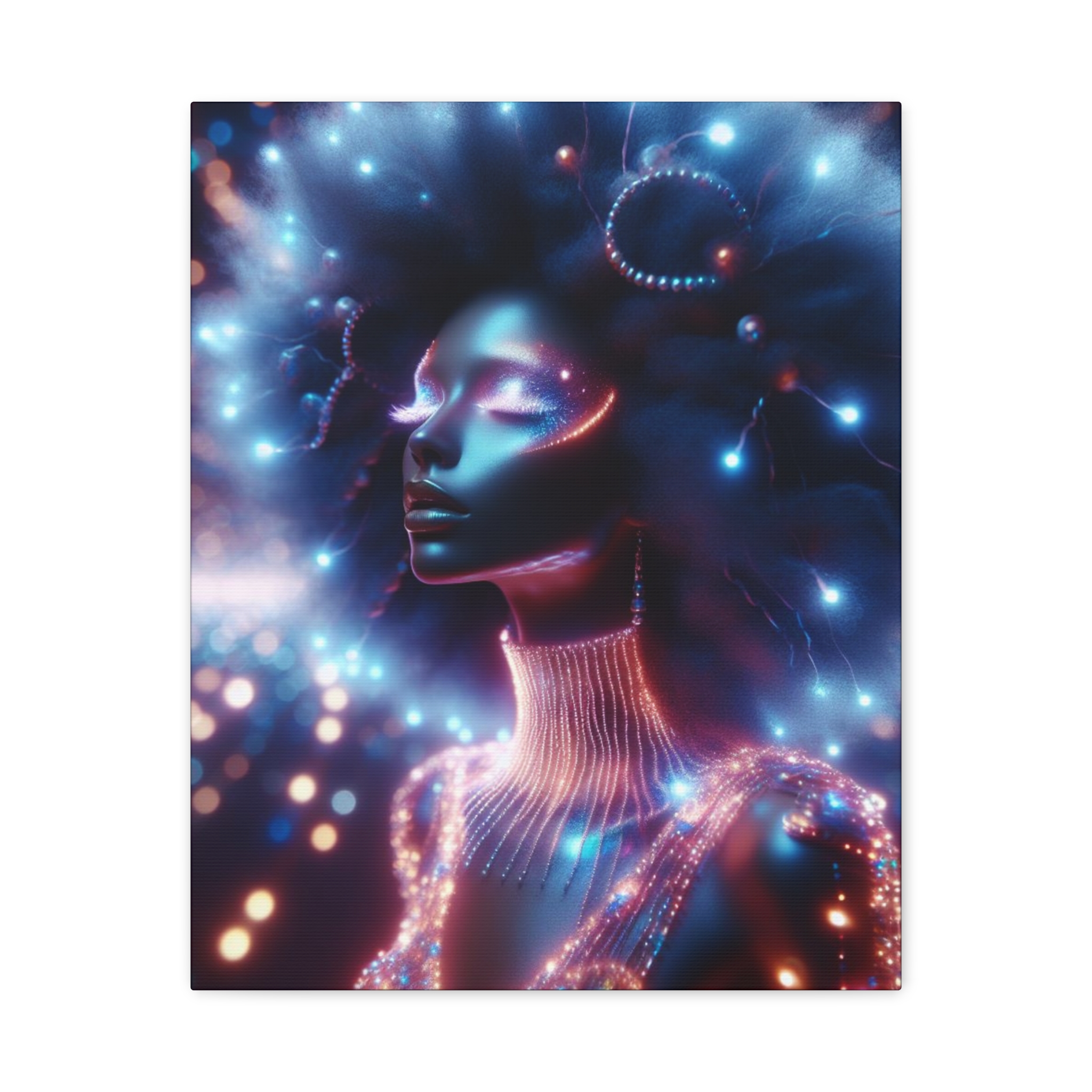 Galatica Futuristic Neon Muse Matte Canvas Print - Image 17