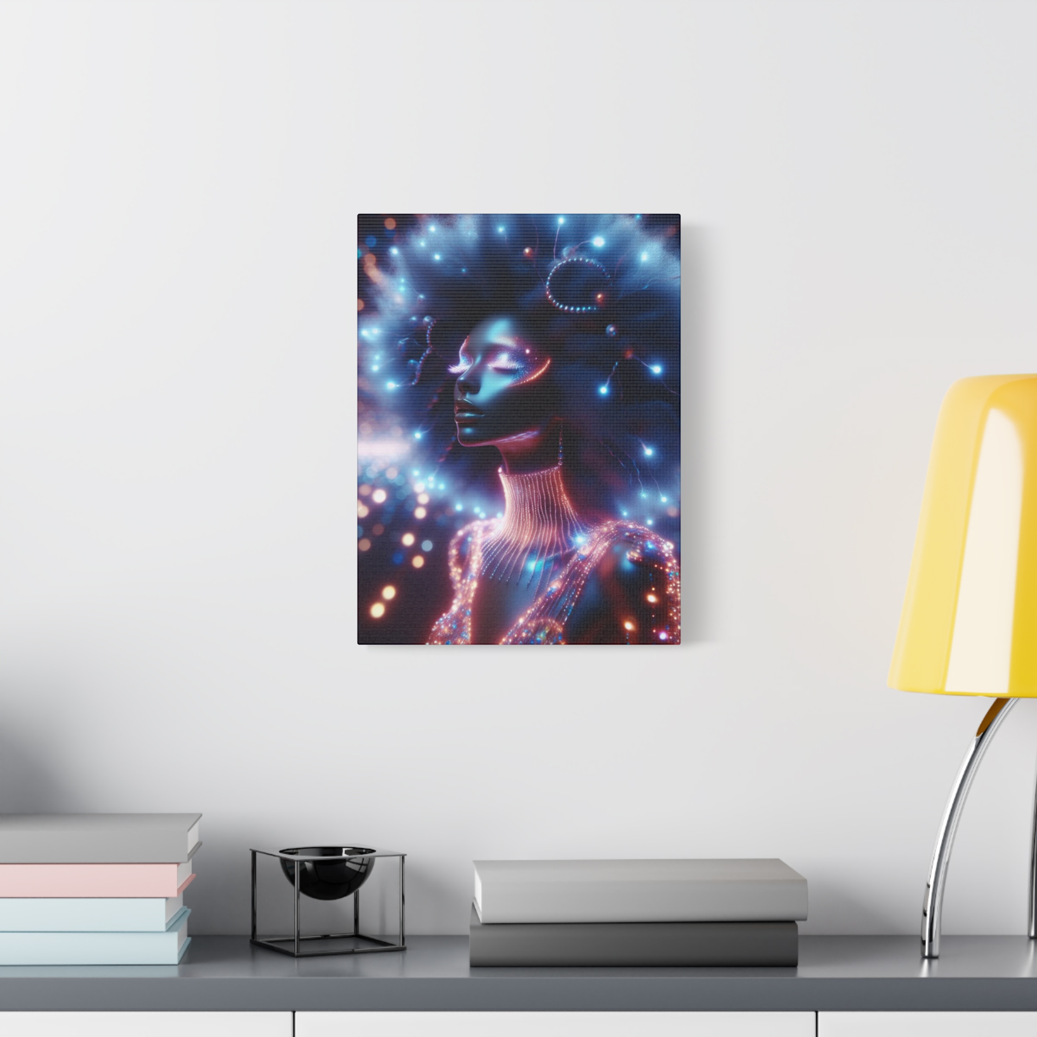 Galatica Futuristic Neon Muse Matte Canvas Print - Image 15