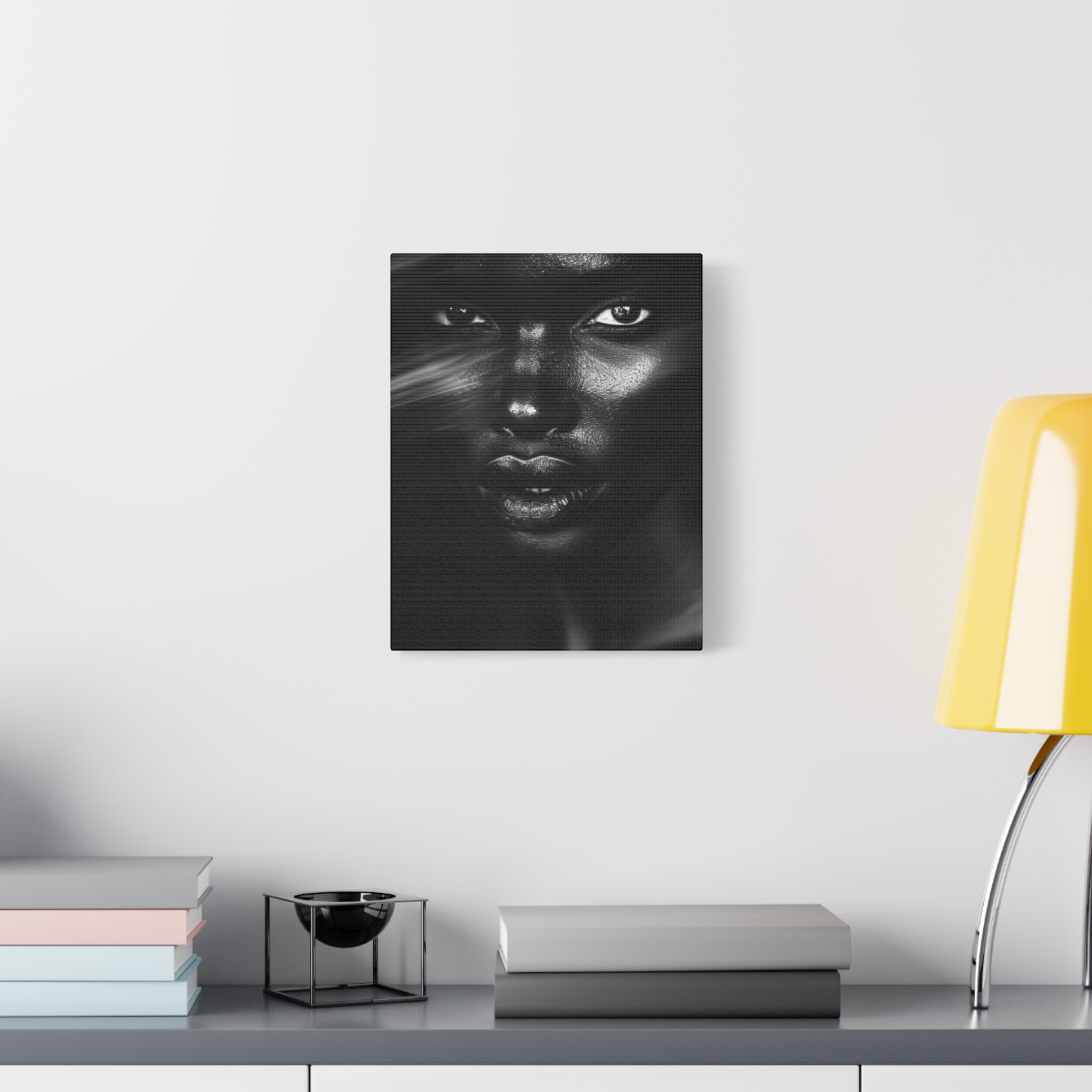 Striking Black Elegance Gaze Portrait Canvas - Image 11