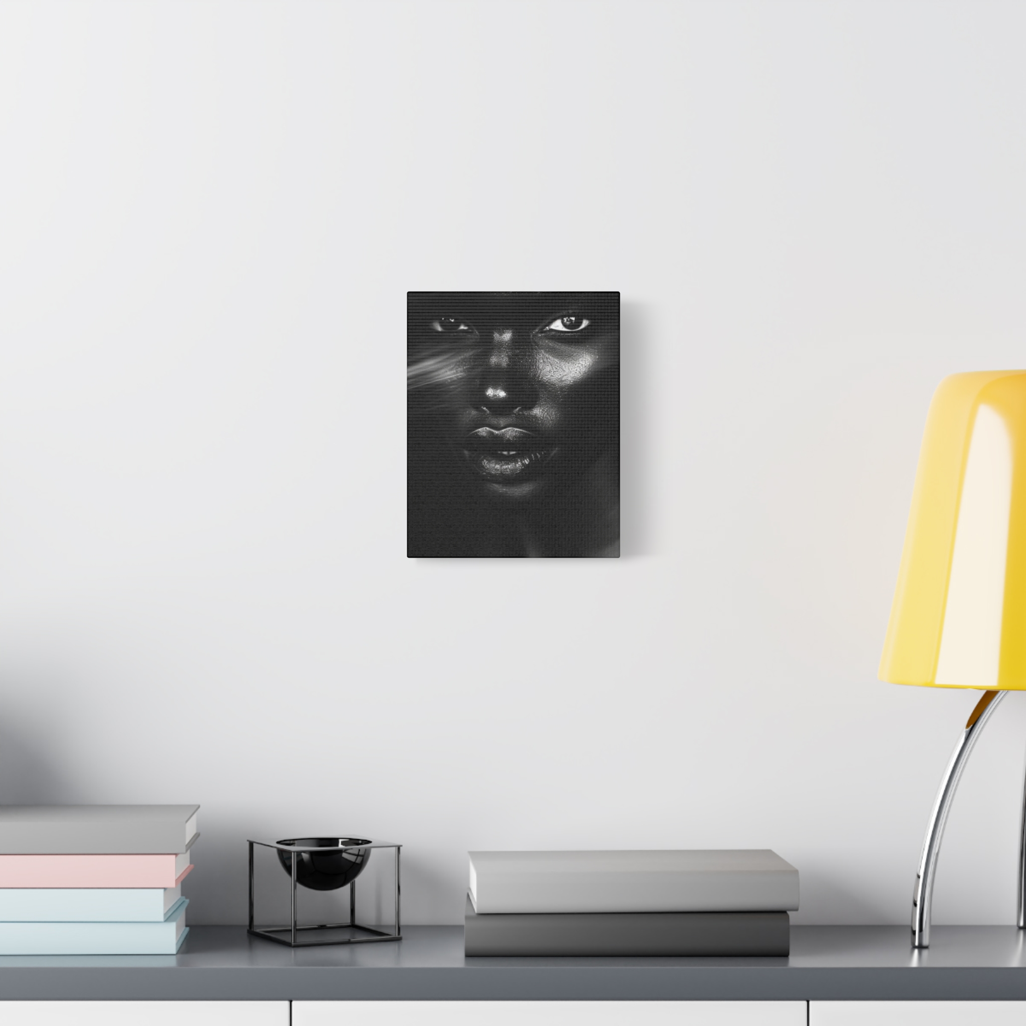 Striking Black Elegance Gaze Portrait Canvas - Image 3