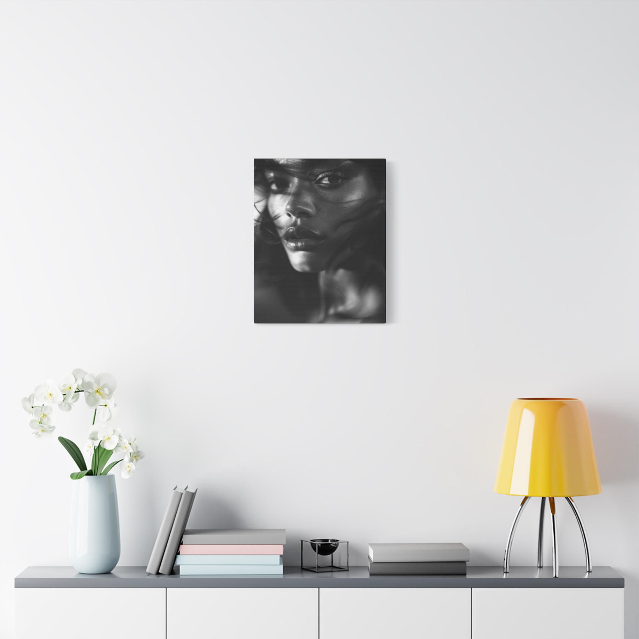 Profound Intensity Black & White Portrait Matte Canvas Print — Wall Art - Image 3
