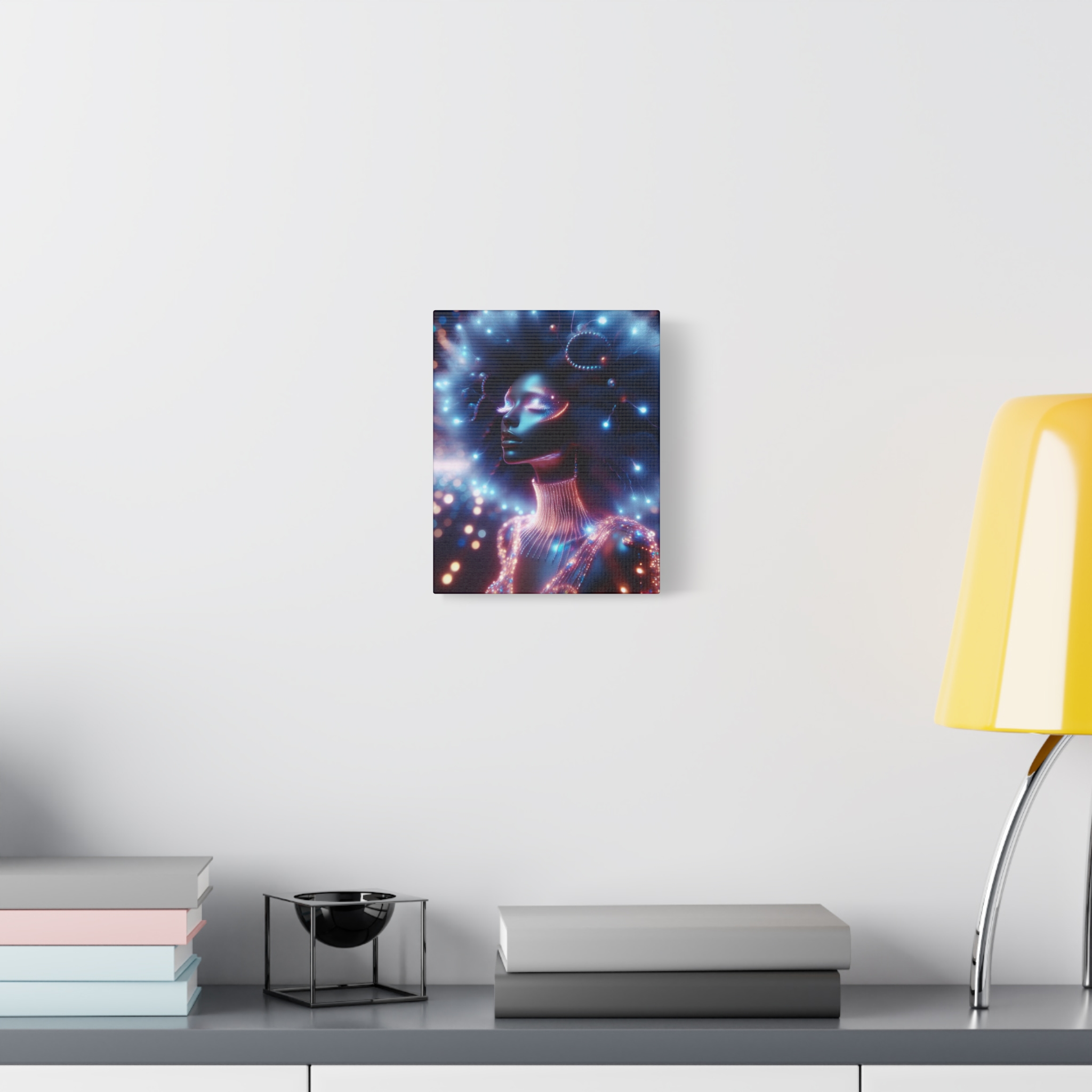 Galatica Futuristic Neon Muse Matte Canvas Print - Image 3