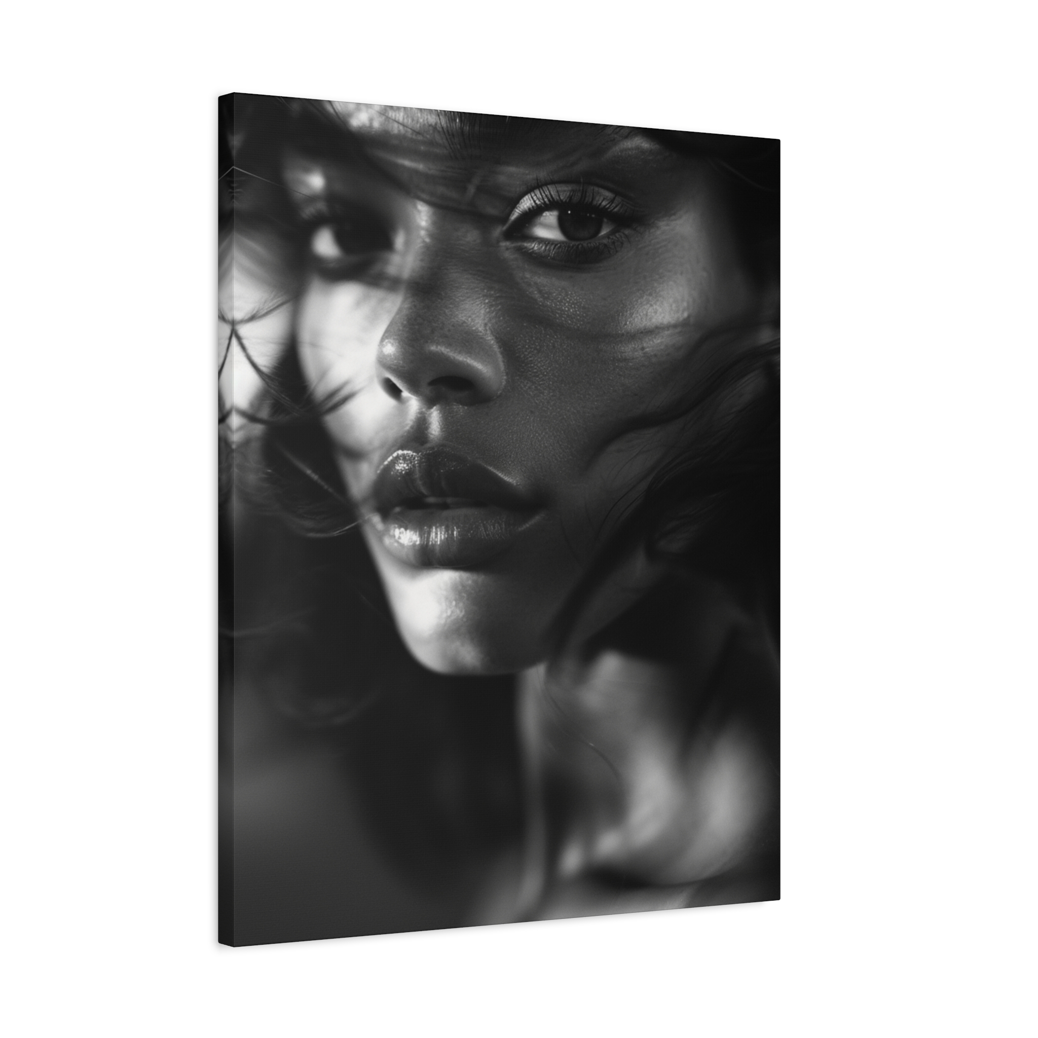 Profound Intensity Black & White Portrait Matte Canvas Print — Wall Art - Image 18