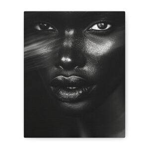 Striking Black Elegance Gaze Portrait Canvas
