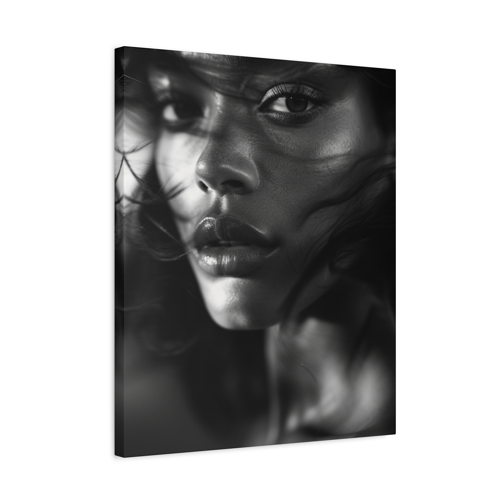 Profound Intensity Black & White Portrait Matte Canvas Print — Wall Art - Image 10