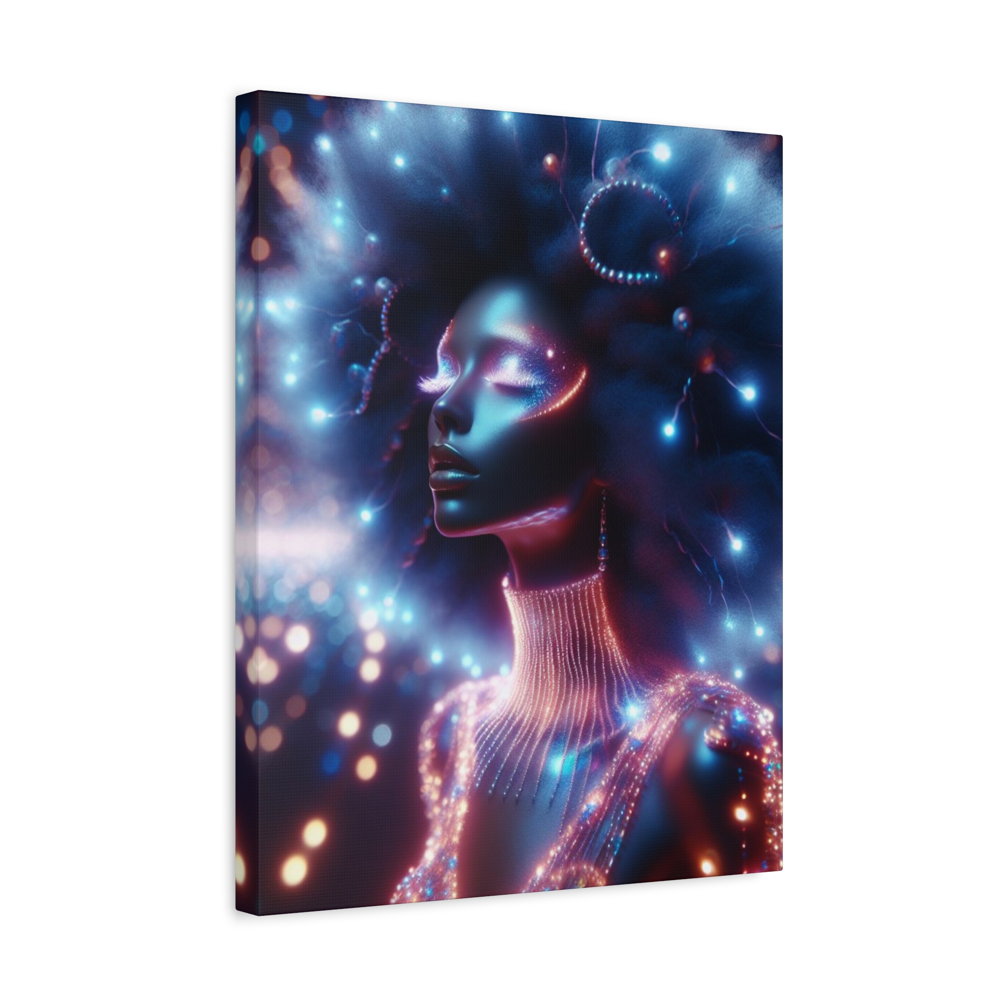 Galatica Futuristic Neon Muse Matte Canvas Print - Image 18