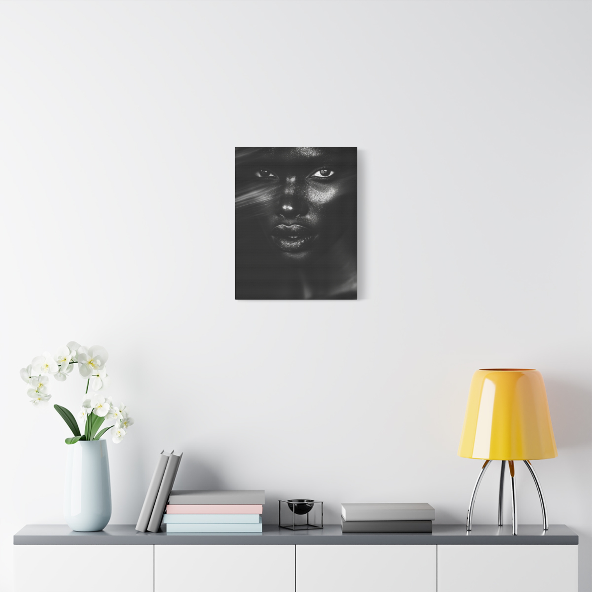 Striking Black Elegance Gaze Portrait Canvas - Image 23