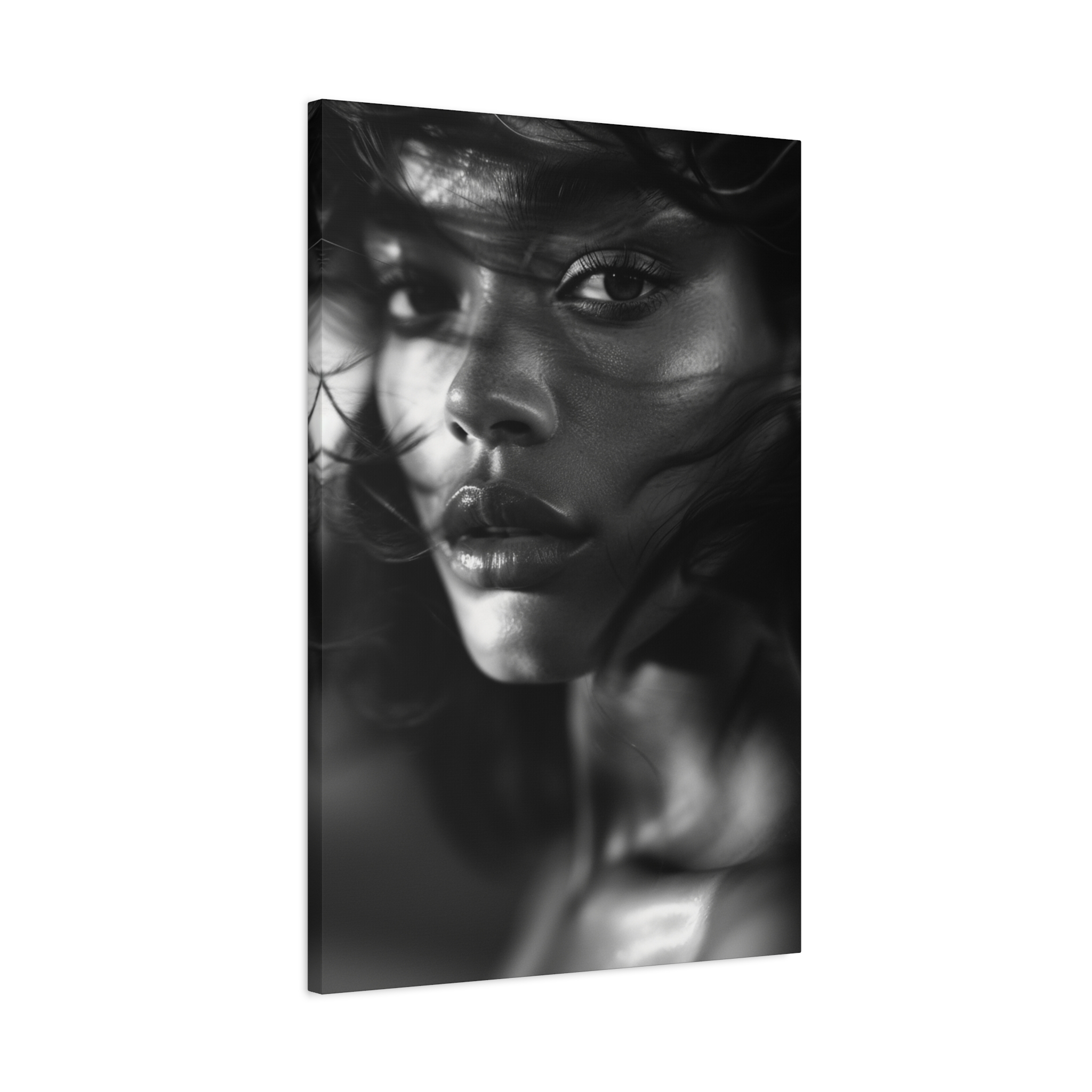 Profound Intensity Black & White Portrait Matte Canvas Print — Wall Art - Image 26