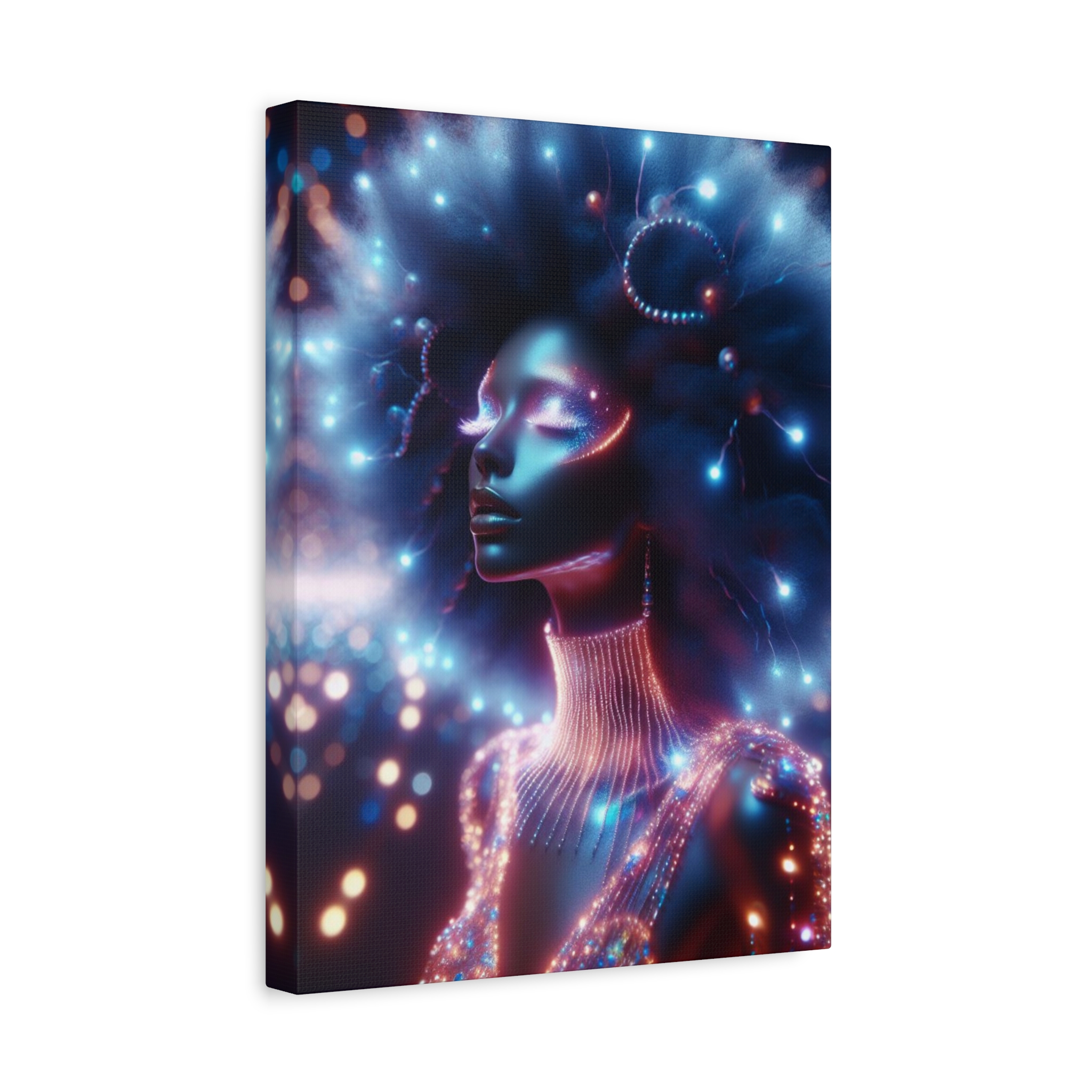 Galatica Futuristic Neon Muse Matte Canvas Print - Image 14