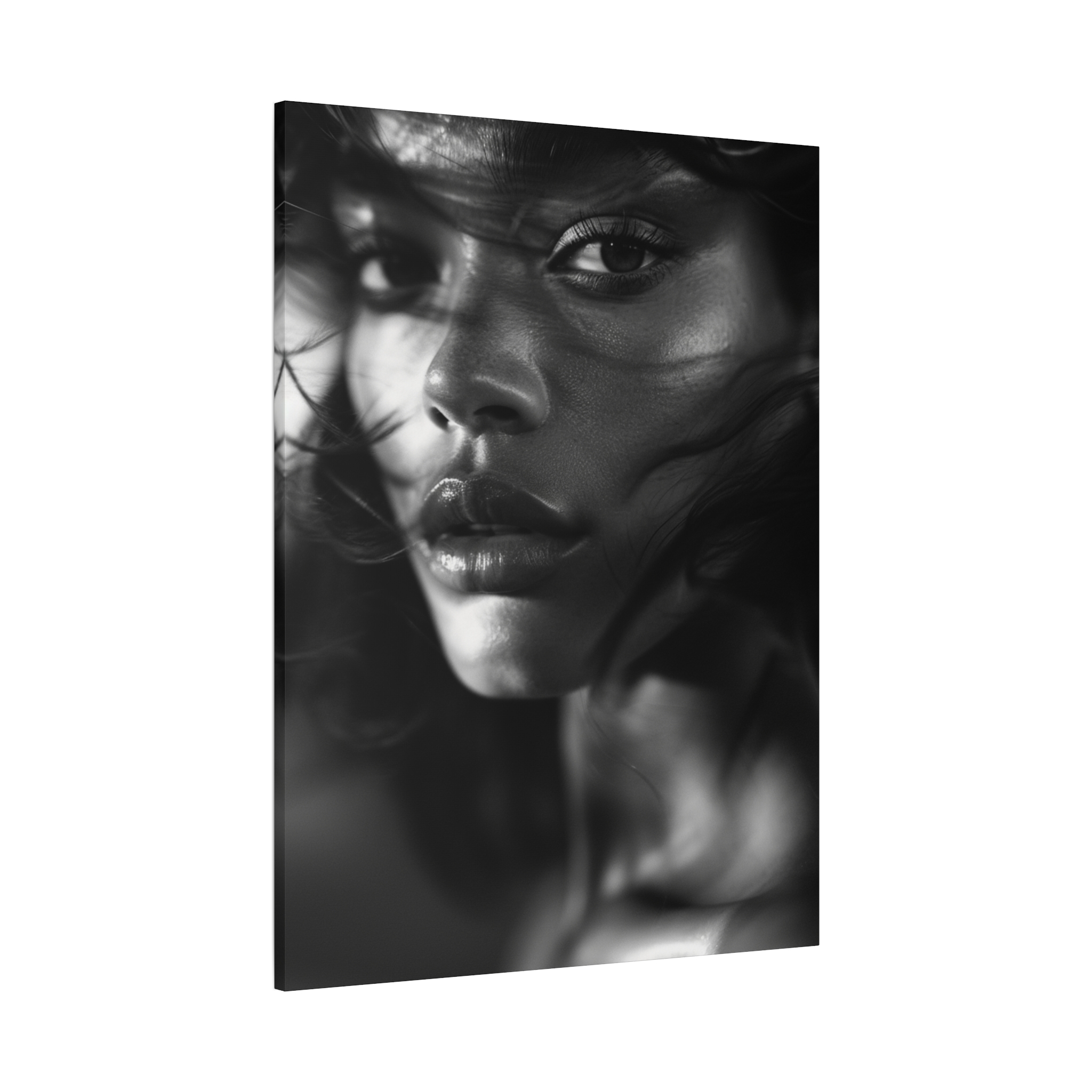 Profound Intensity Black & White Portrait Matte Canvas Print — Wall Art - Image 38