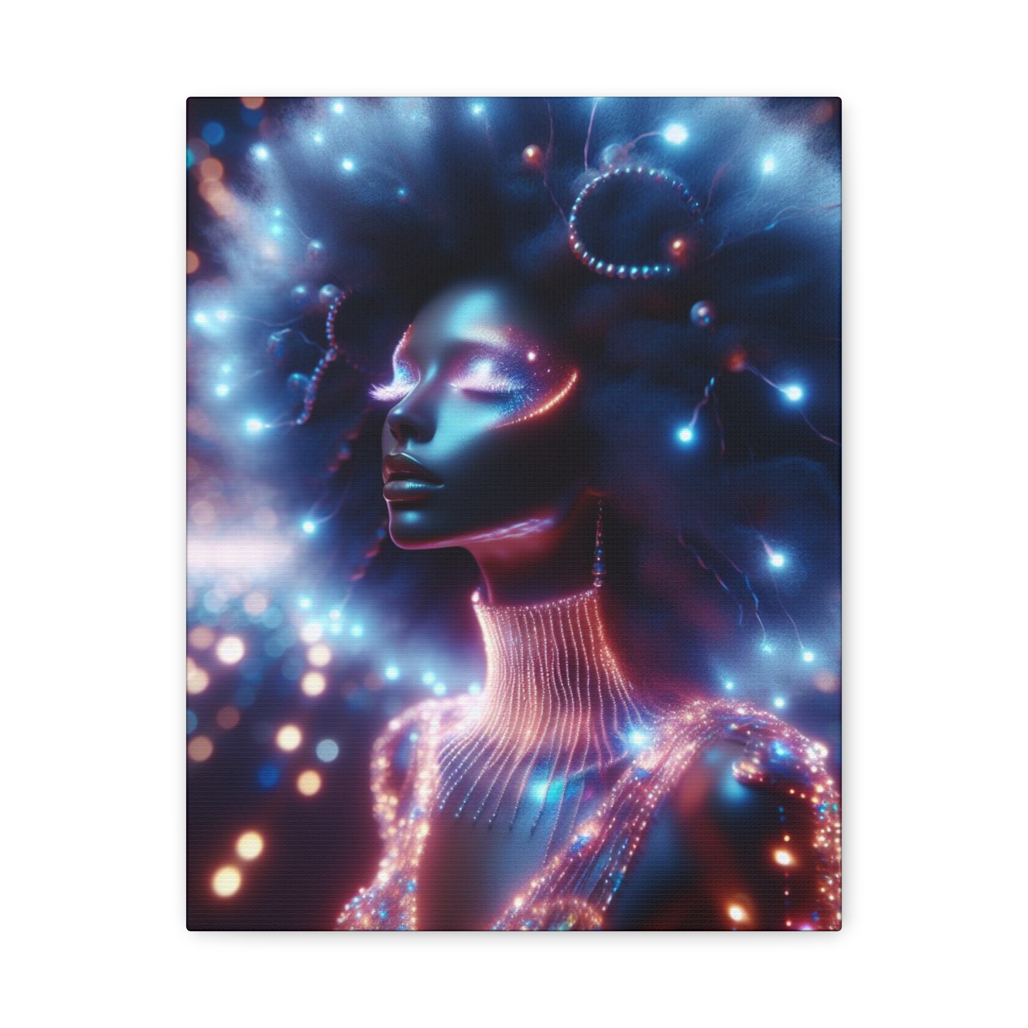 Galatica Futuristic Neon Muse Matte Canvas Print - Image 9