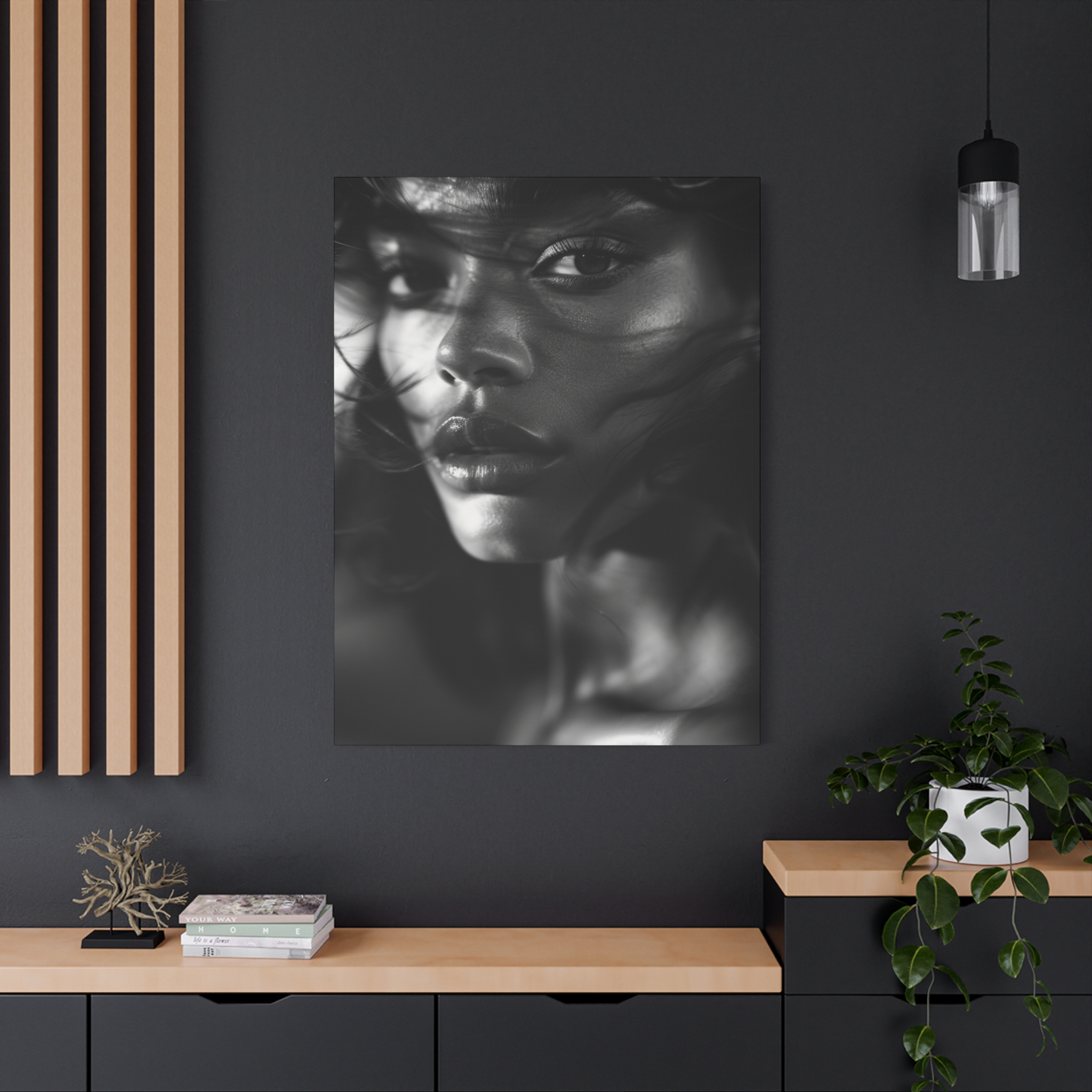 Profound Intensity Black & White Portrait Matte Canvas Print — Wall Art - Image 40