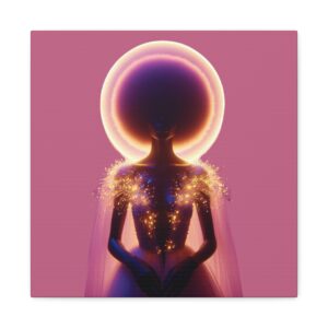 Blush Ethereal Halo Goddess Matte Canvas Wall Art