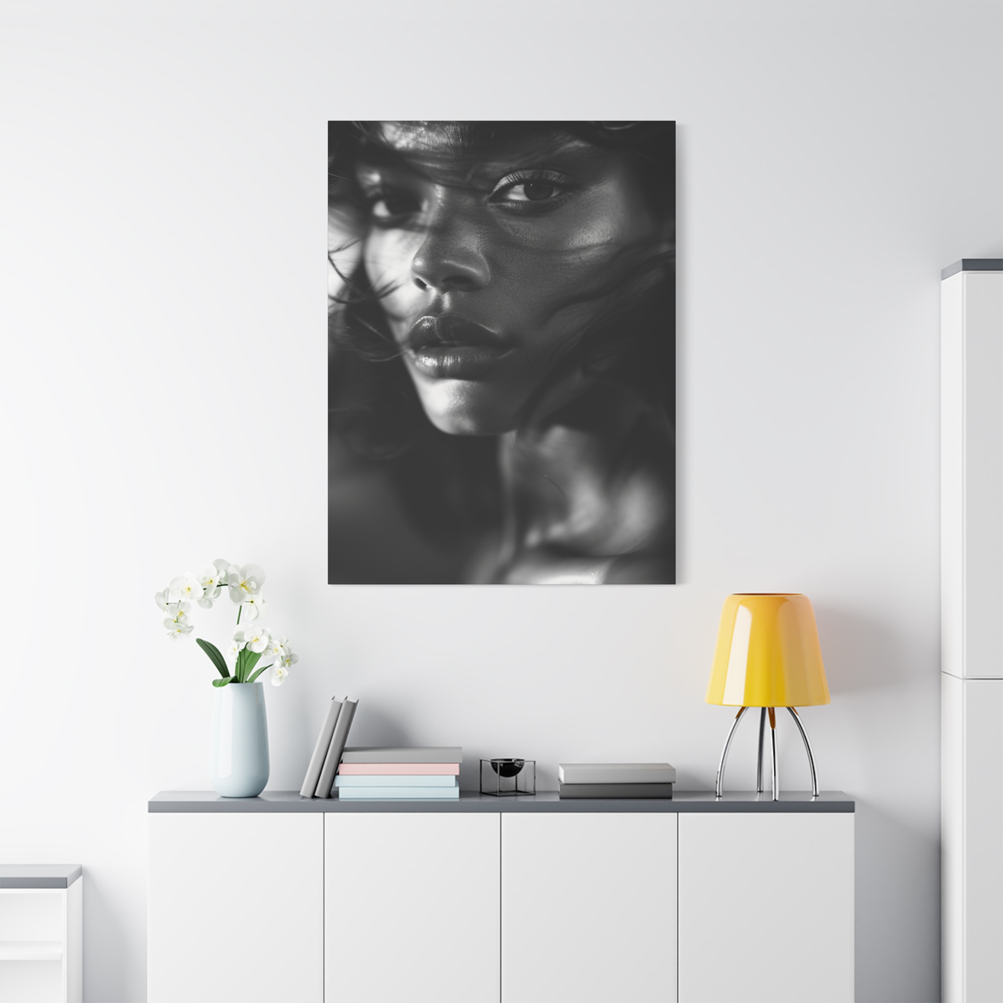 Profound Intensity Black & White Portrait Matte Canvas Print — Wall Art - Image 39