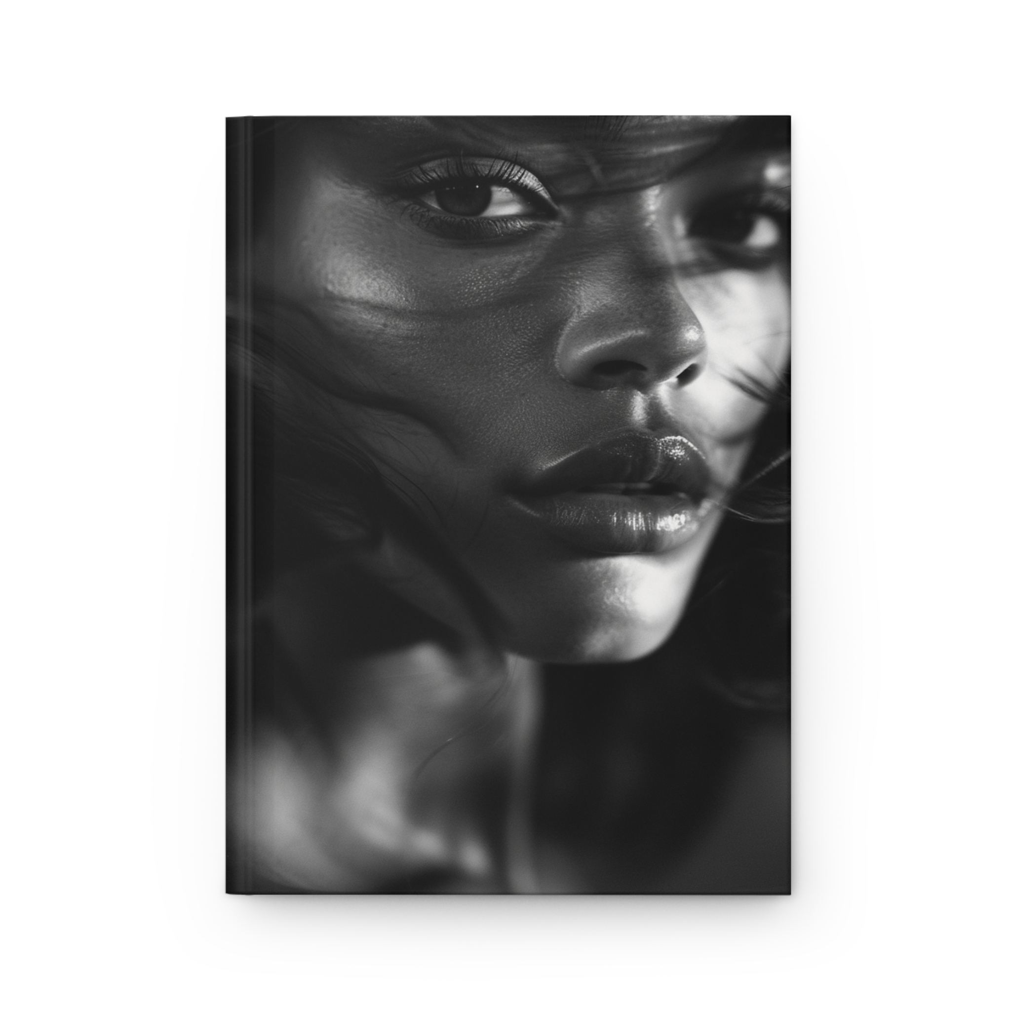 Profound Intensity Black & White Portrait Hardcover Journal — for Creative Writing, Personal Reflection, Gift