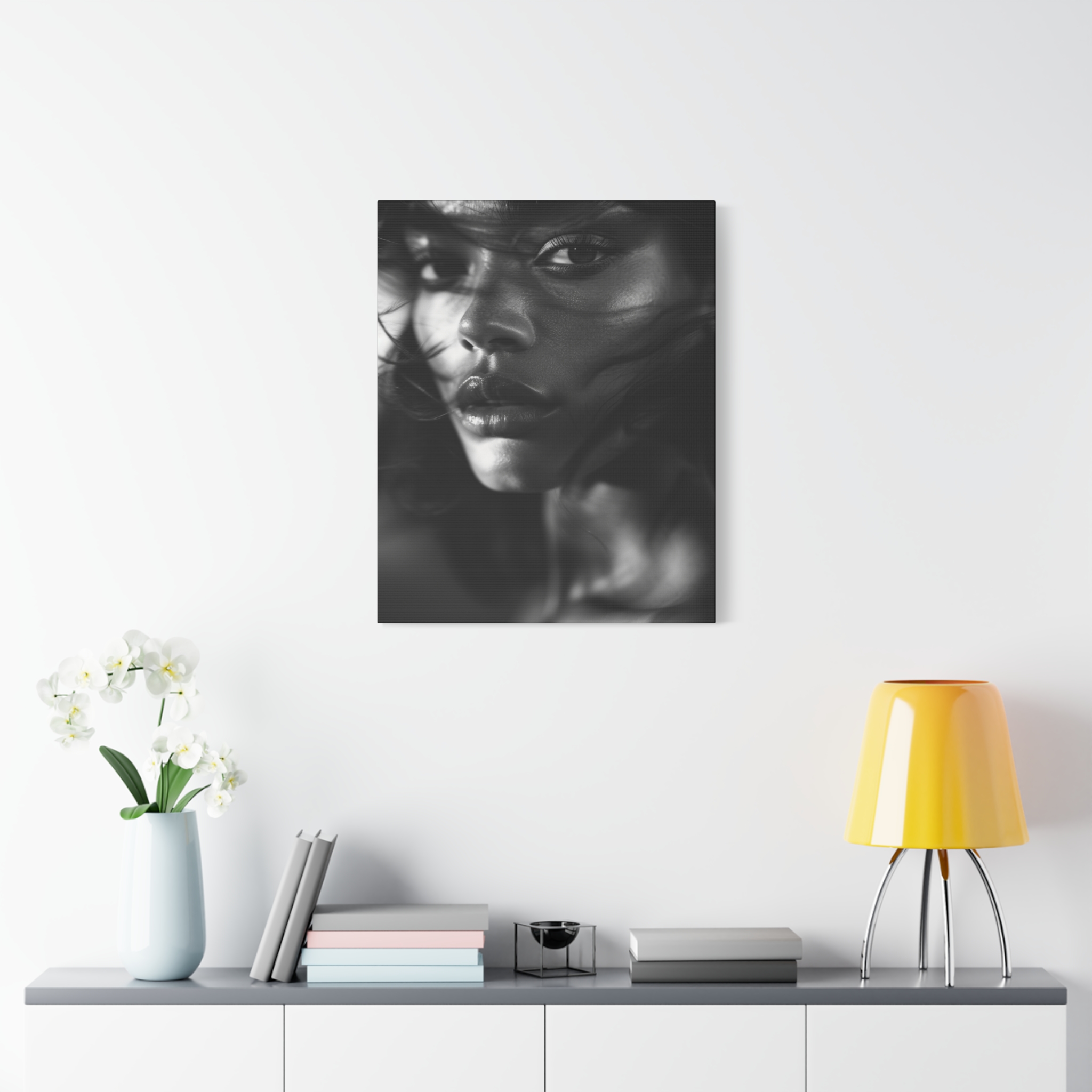 Profound Intensity Black & White Portrait Matte Canvas Print — Wall Art - Image 19