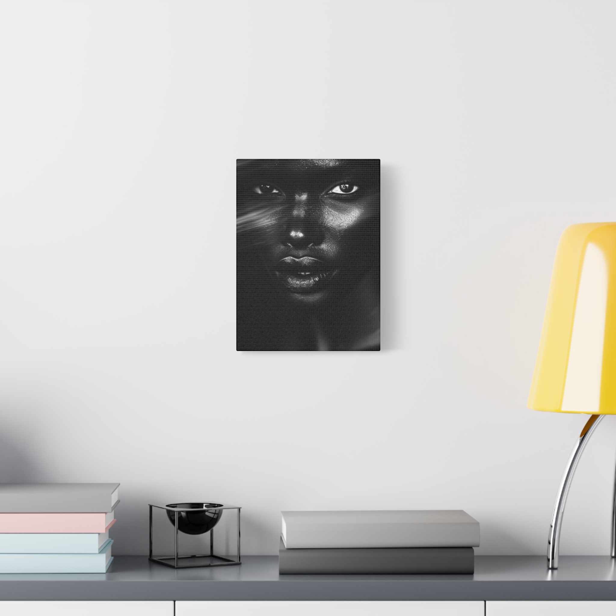 Striking Black Elegance Gaze Portrait Canvas - Image 7