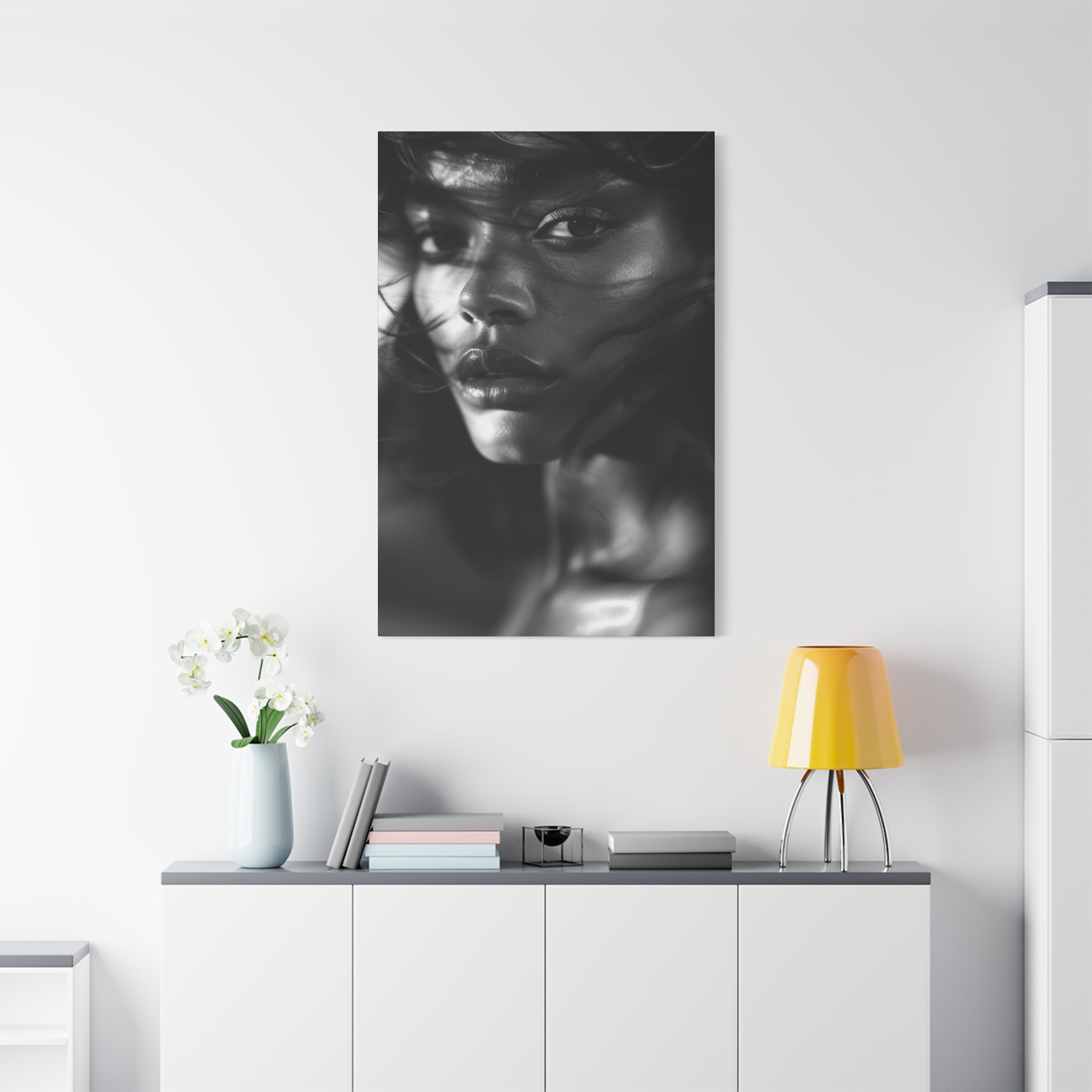 Profound Intensity Black & White Portrait Matte Canvas Print — Wall Art - Image 35
