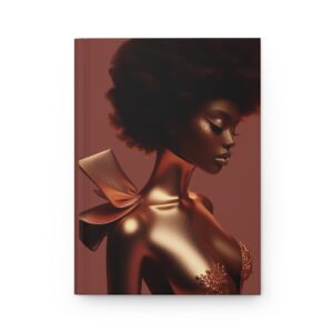 Gifted Bronzed Afro Goddess Portrait Hardcover Journal — Notebook