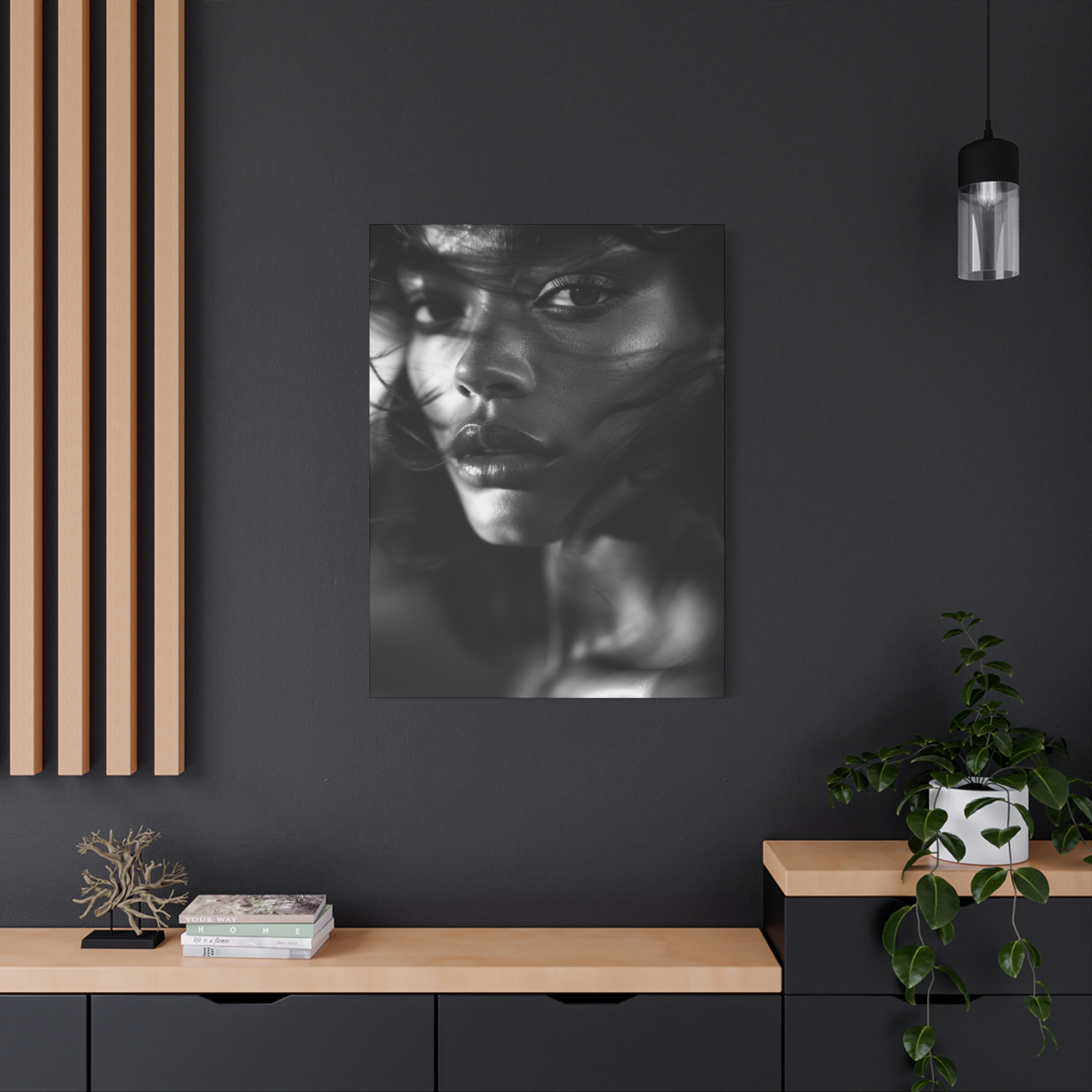 Profound Intensity Black & White Portrait Matte Canvas Print — Wall Art - Image 32