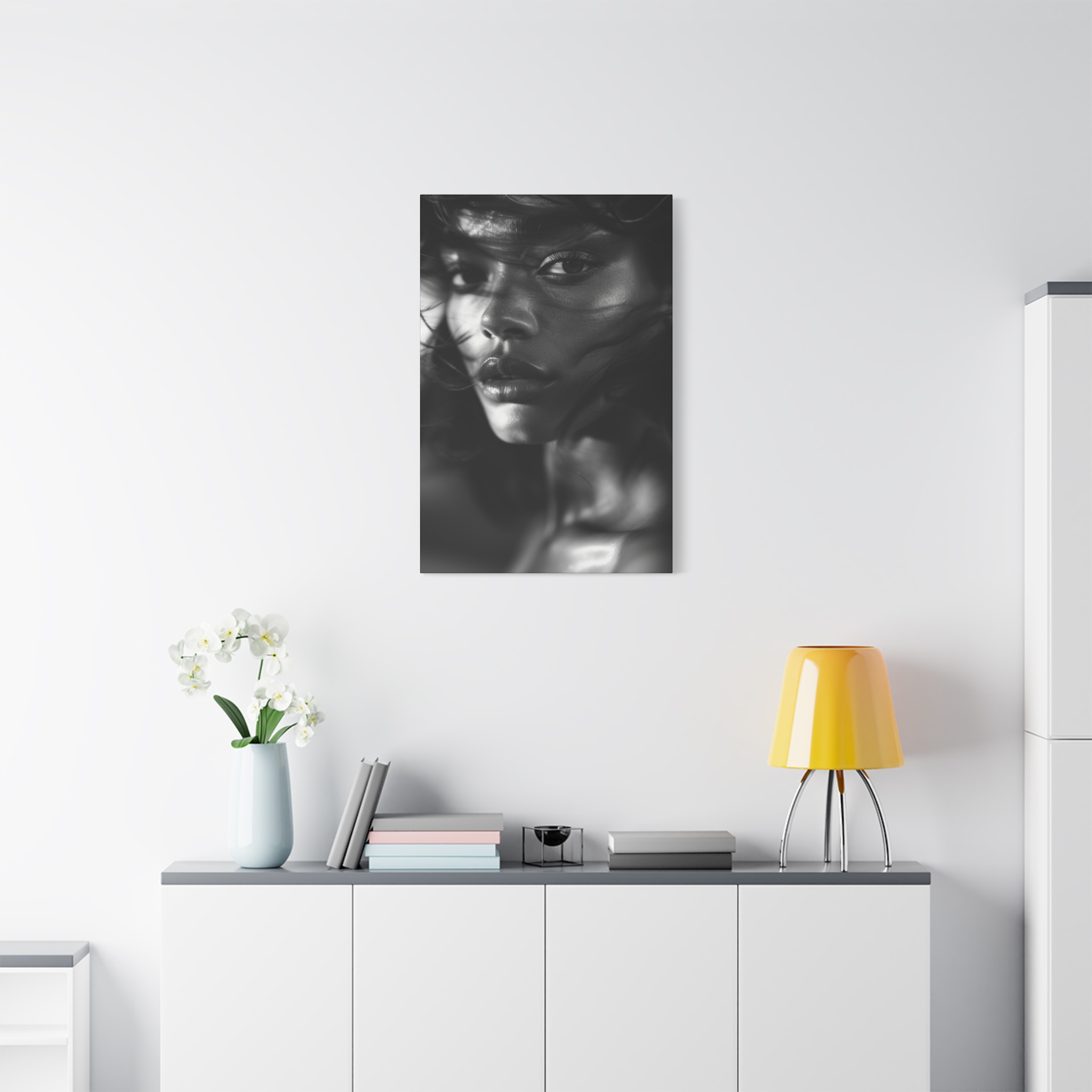 Profound Intensity Black & White Portrait Matte Canvas Print — Wall Art - Image 27