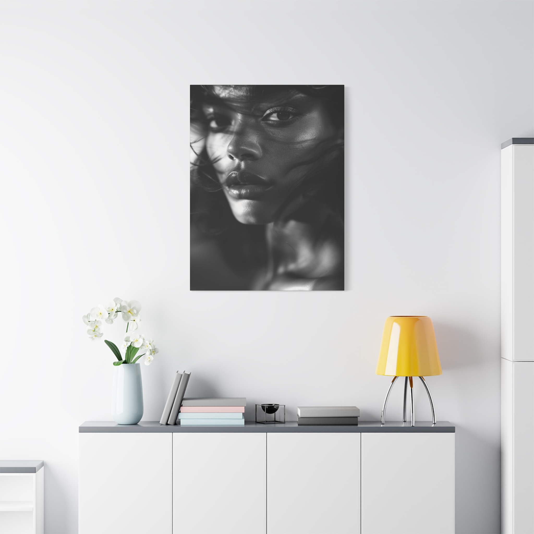 Profound Intensity Black & White Portrait Matte Canvas Print — Wall Art - Image 31