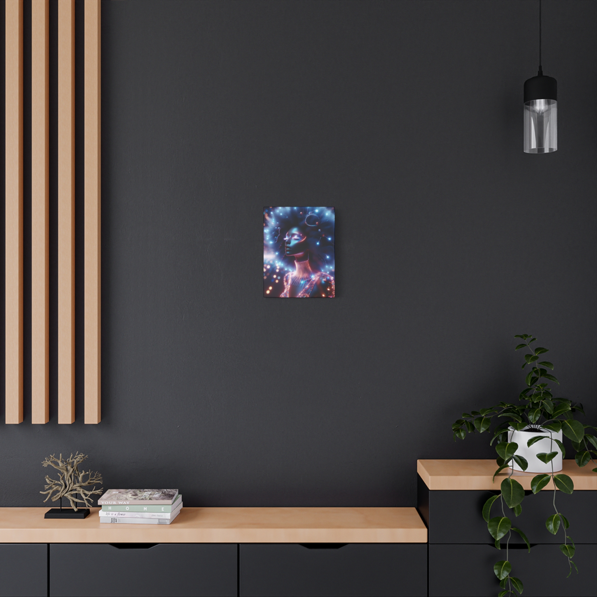 Galatica Futuristic Neon Muse Matte Canvas Print - Image 12
