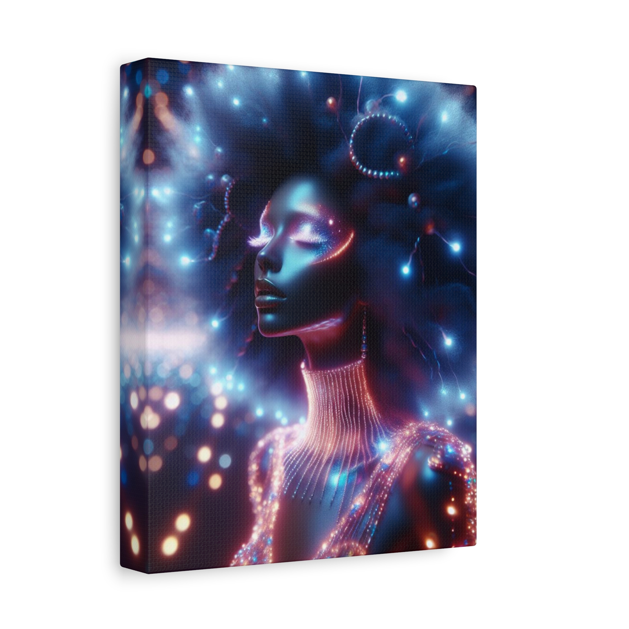 Galatica Futuristic Neon Muse Matte Canvas Print - Image 2