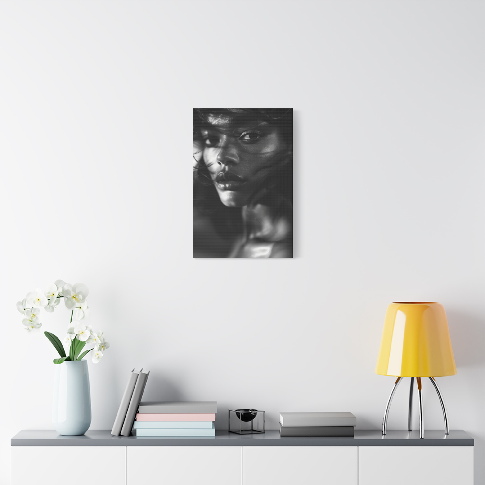 Profound Intensity Black & White Portrait Matte Canvas Print — Wall Art - Image 7