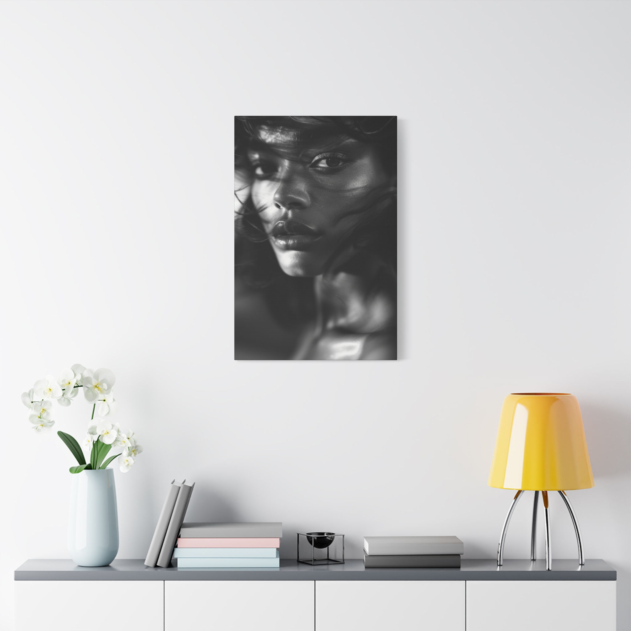 Profound Intensity Black & White Portrait Matte Canvas Print — Wall Art - Image 15