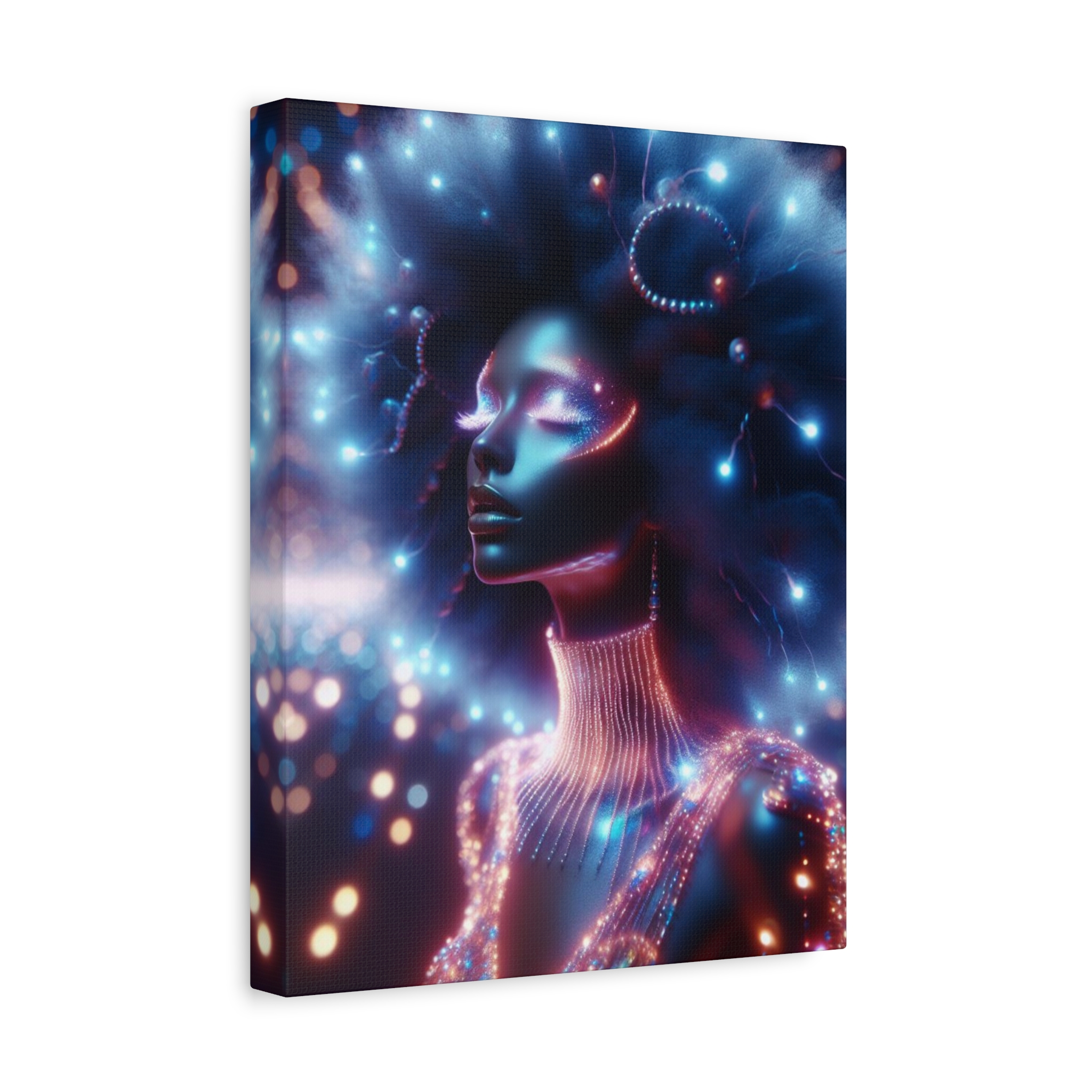 Galatica Futuristic Neon Muse Matte Canvas Print - Image 10