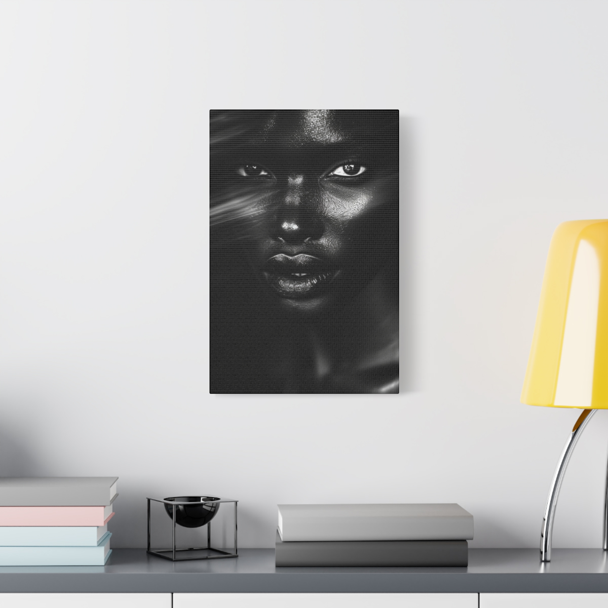 Striking Black Elegance Gaze Portrait Canvas - Image 19