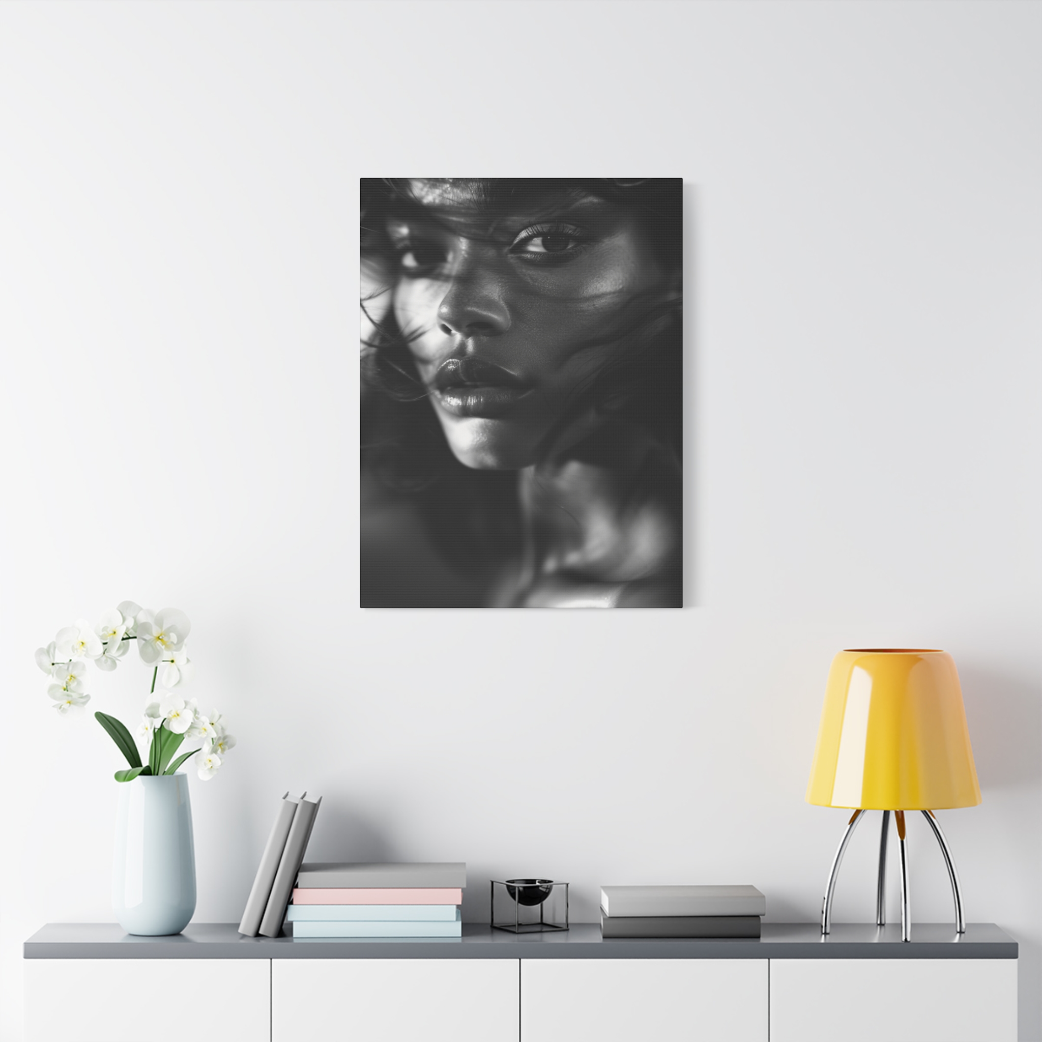 Profound Intensity Black & White Portrait Matte Canvas Print — Wall Art - Image 23